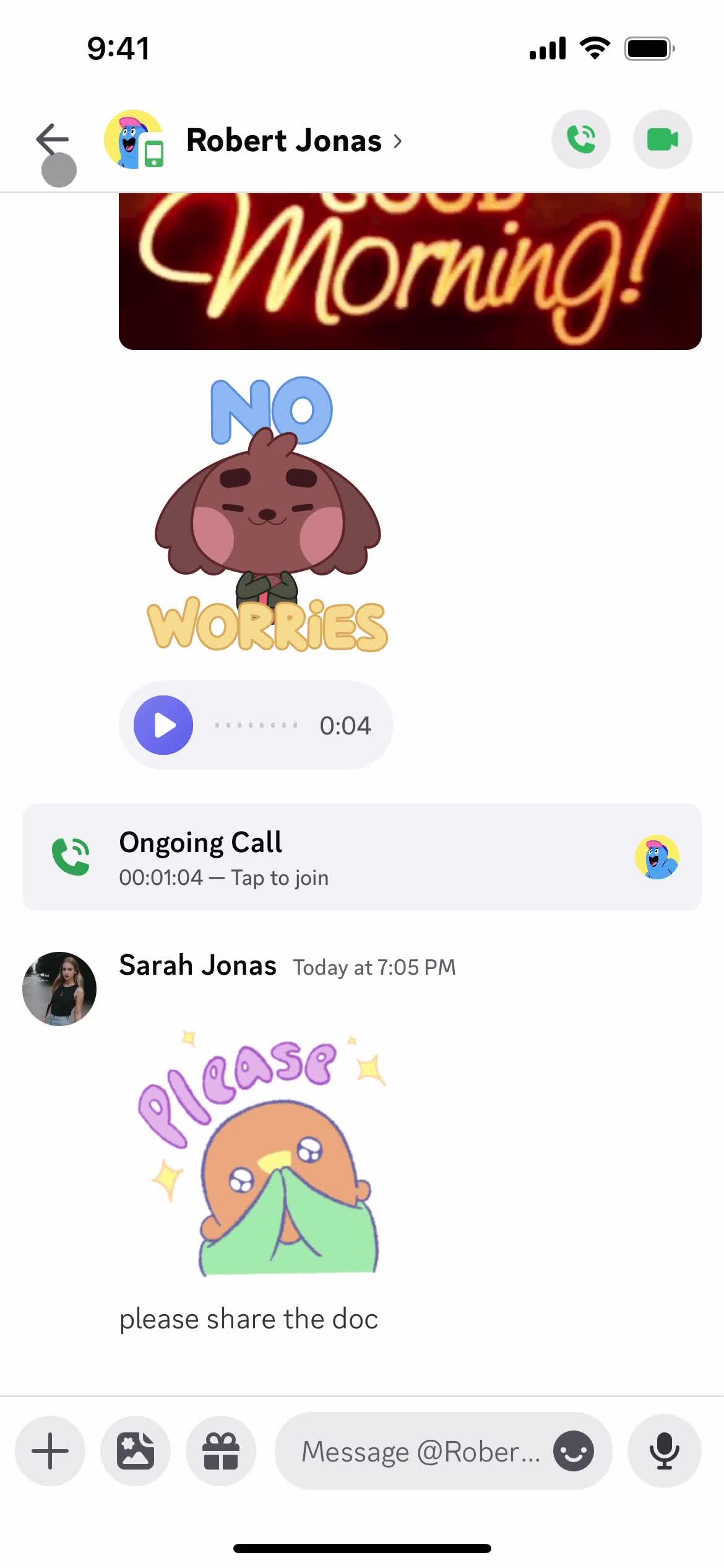 Chatting screenshot