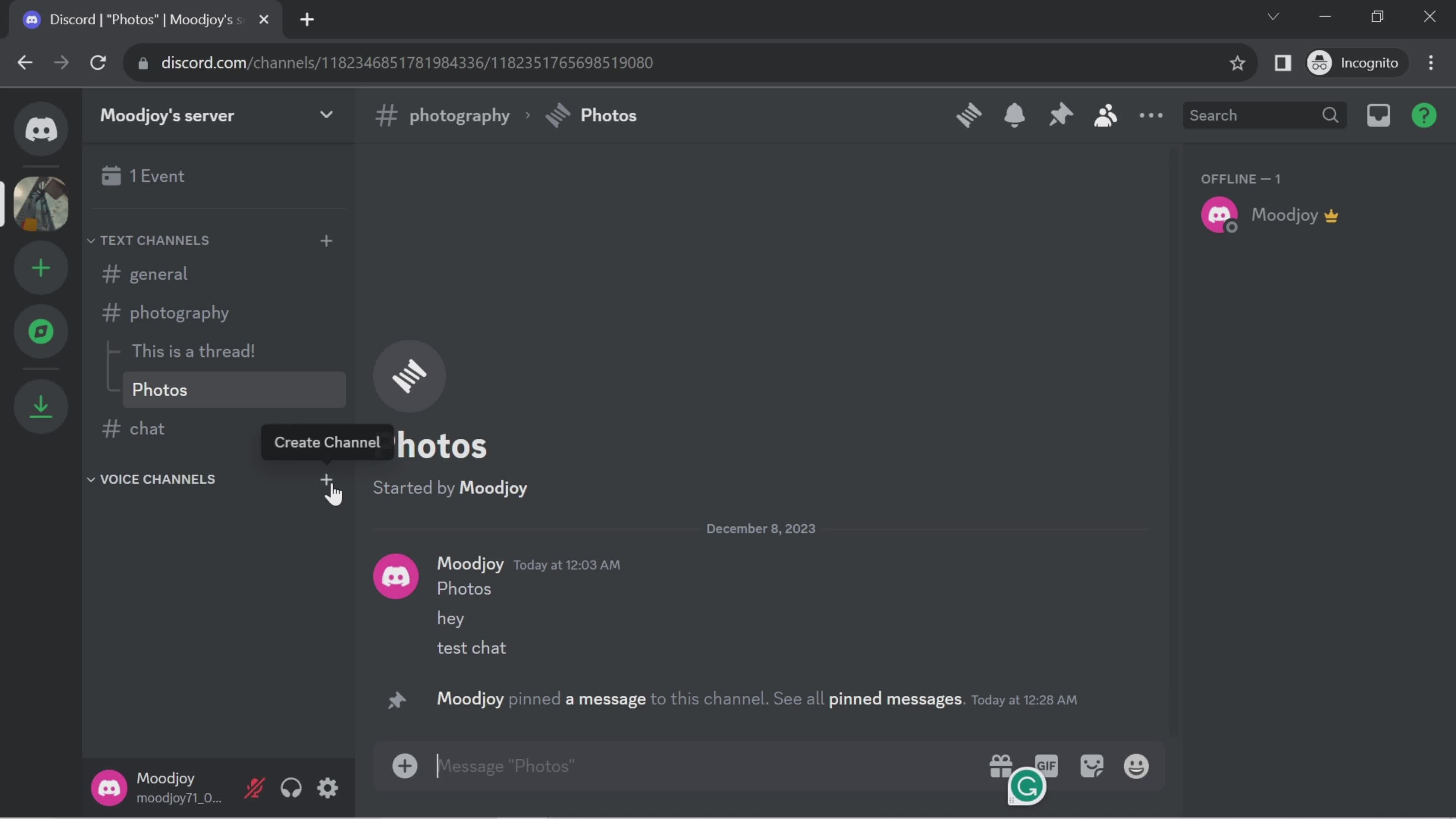 Chat screenshot