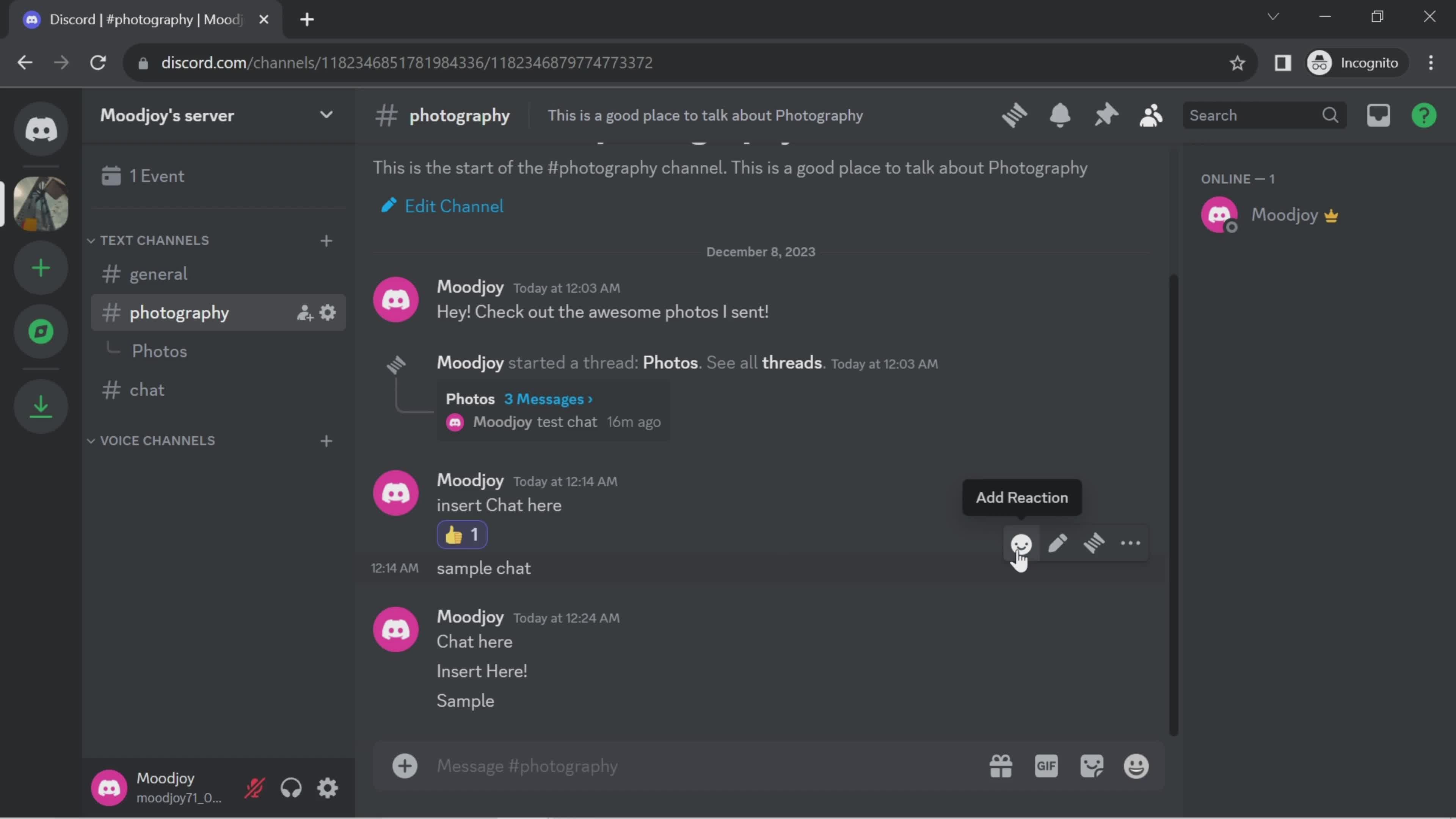 Chat screenshot