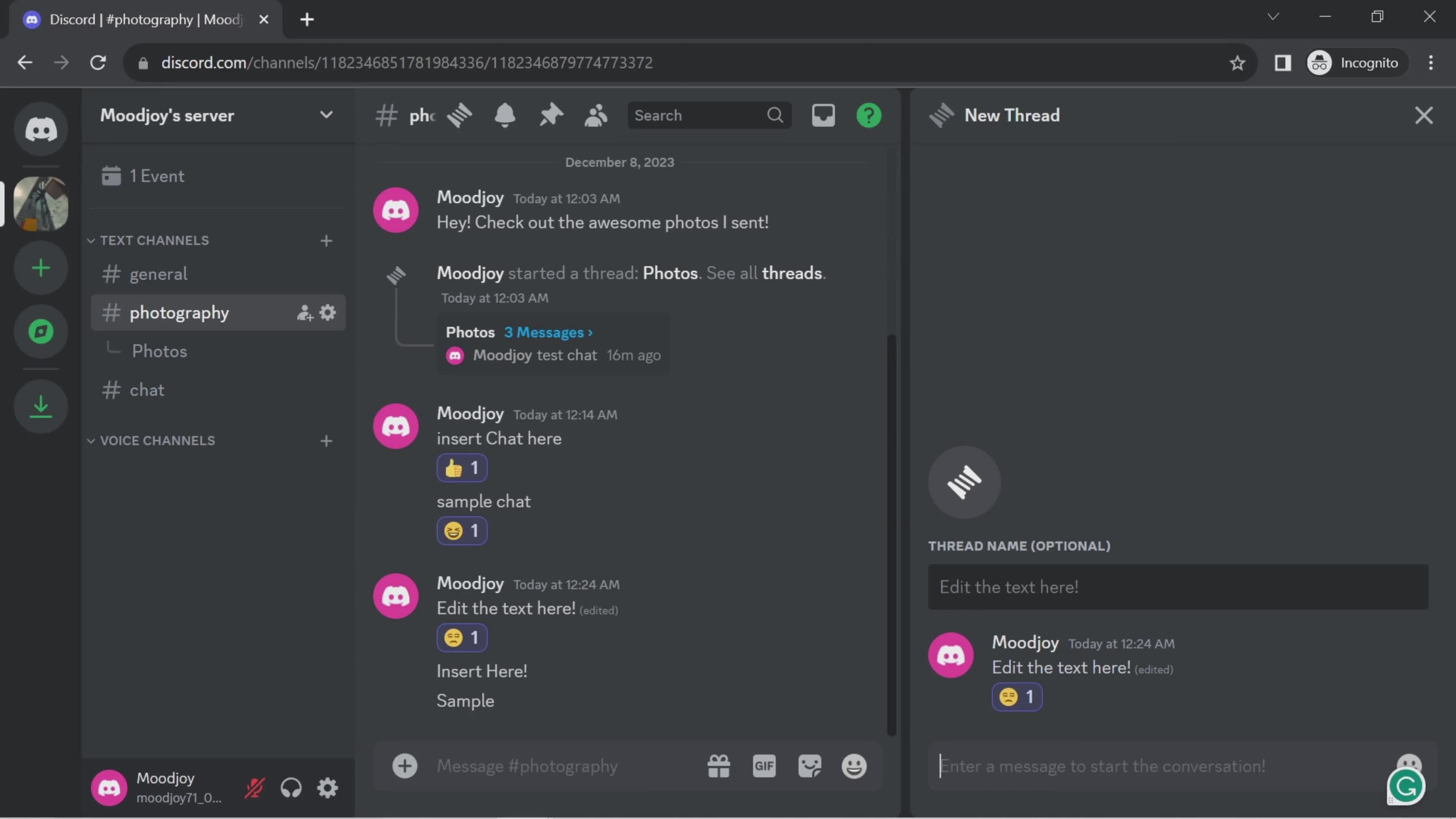 Chat screenshot