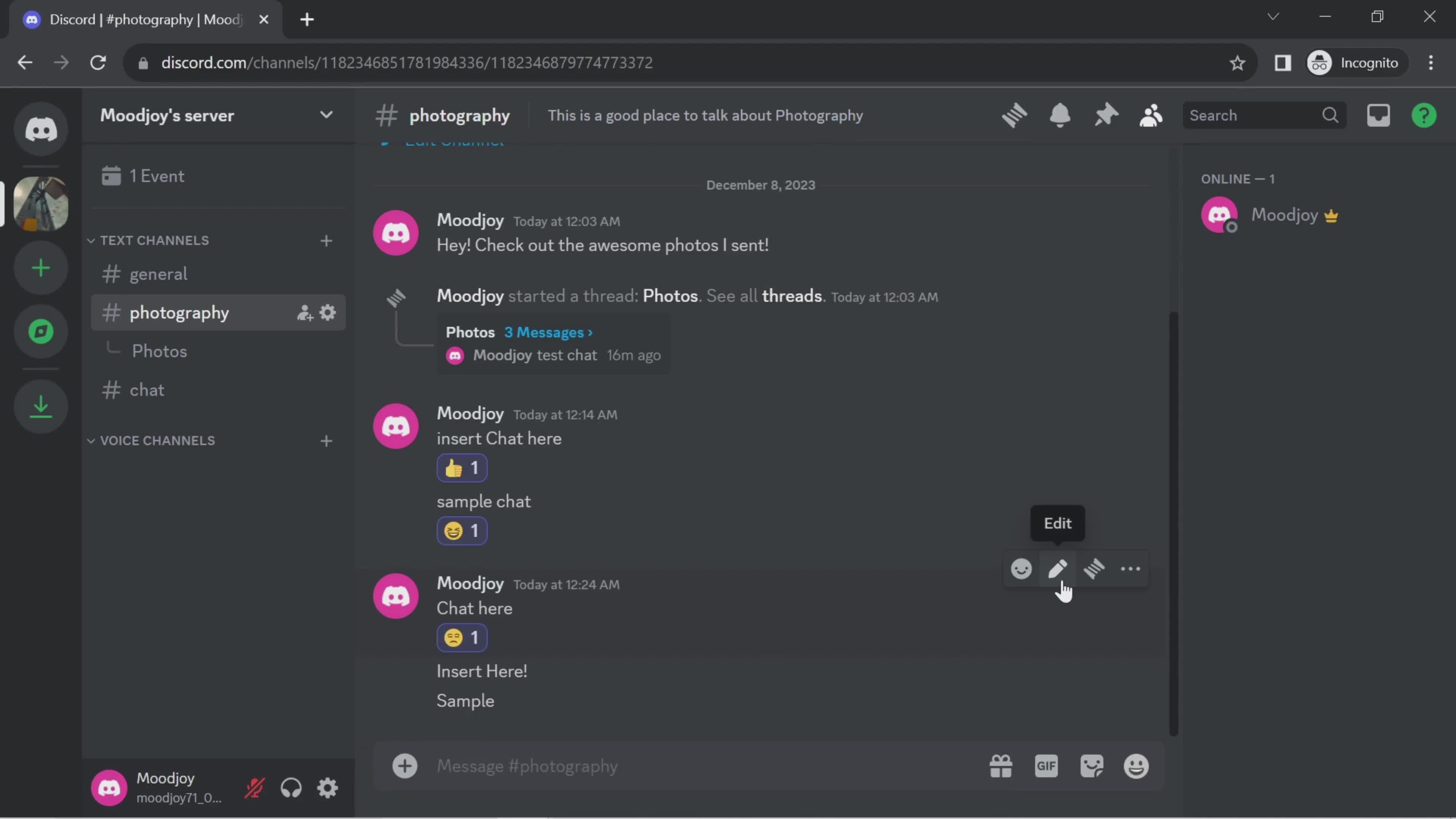 Chat screenshot