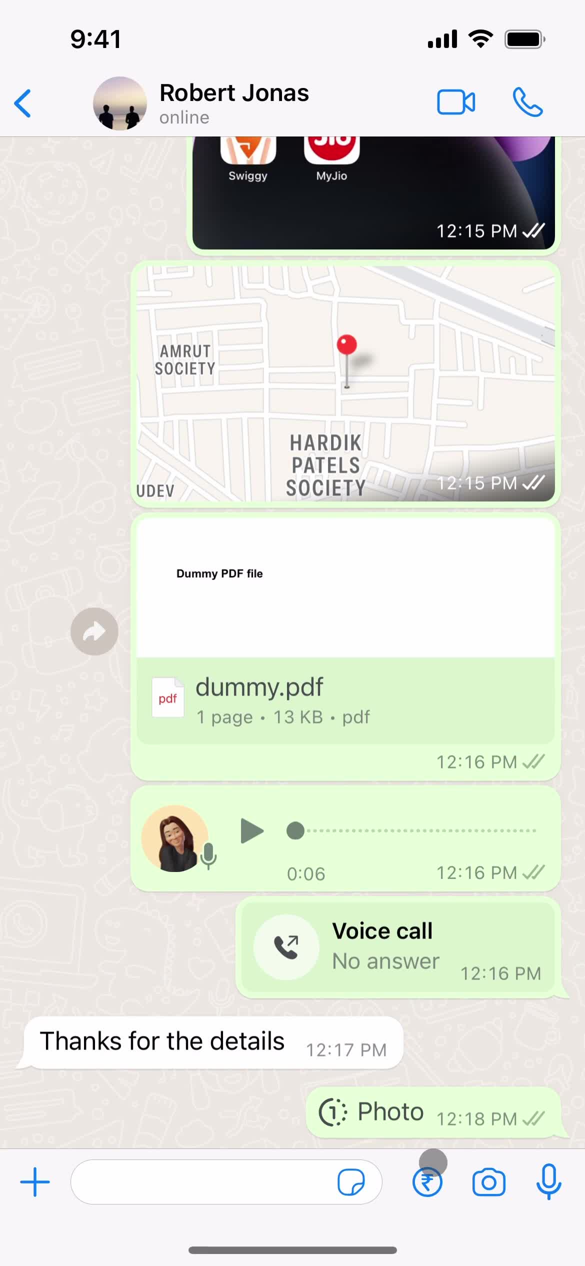 Chat screenshot