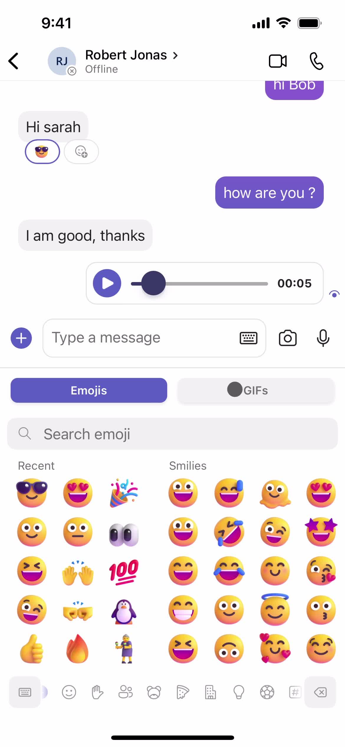 Chatting screenshot