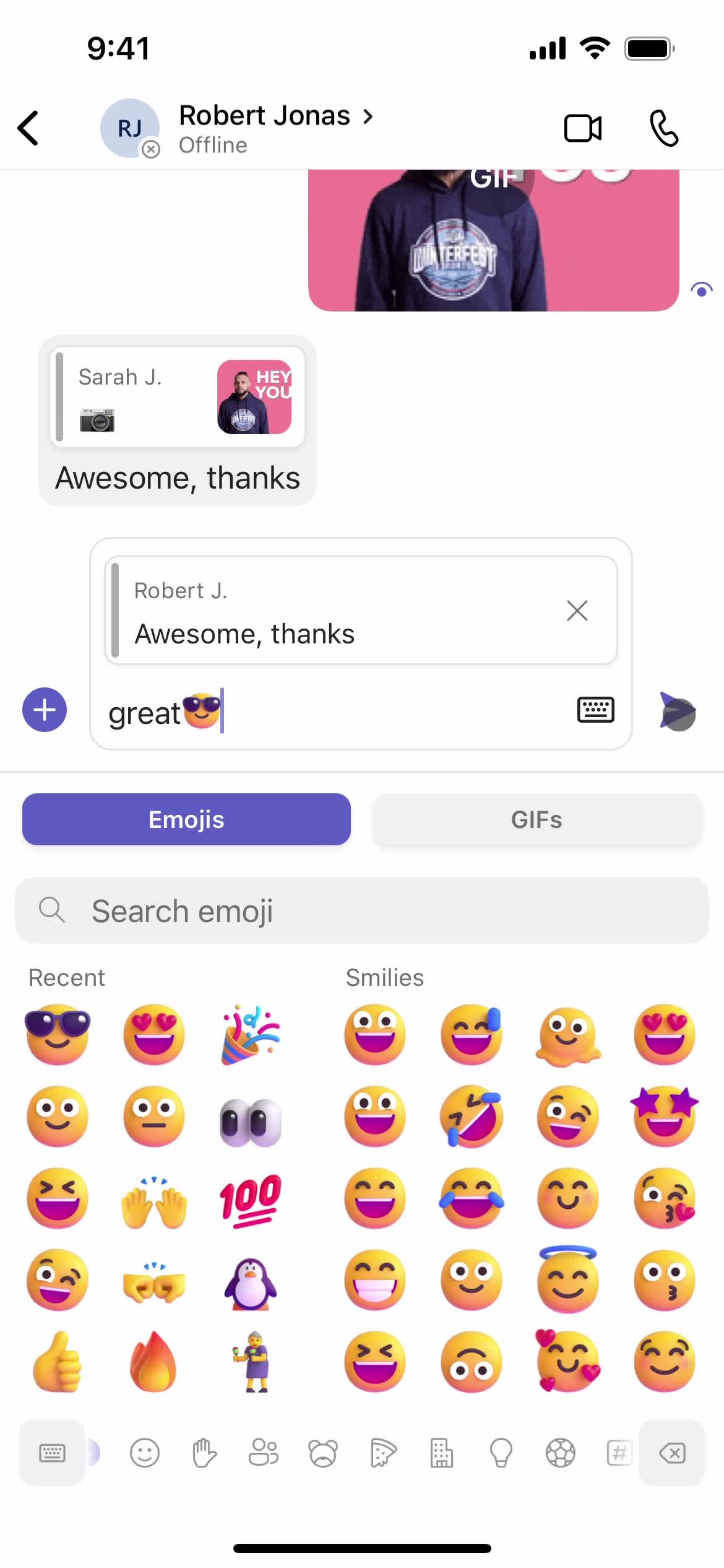 Chatting screenshot