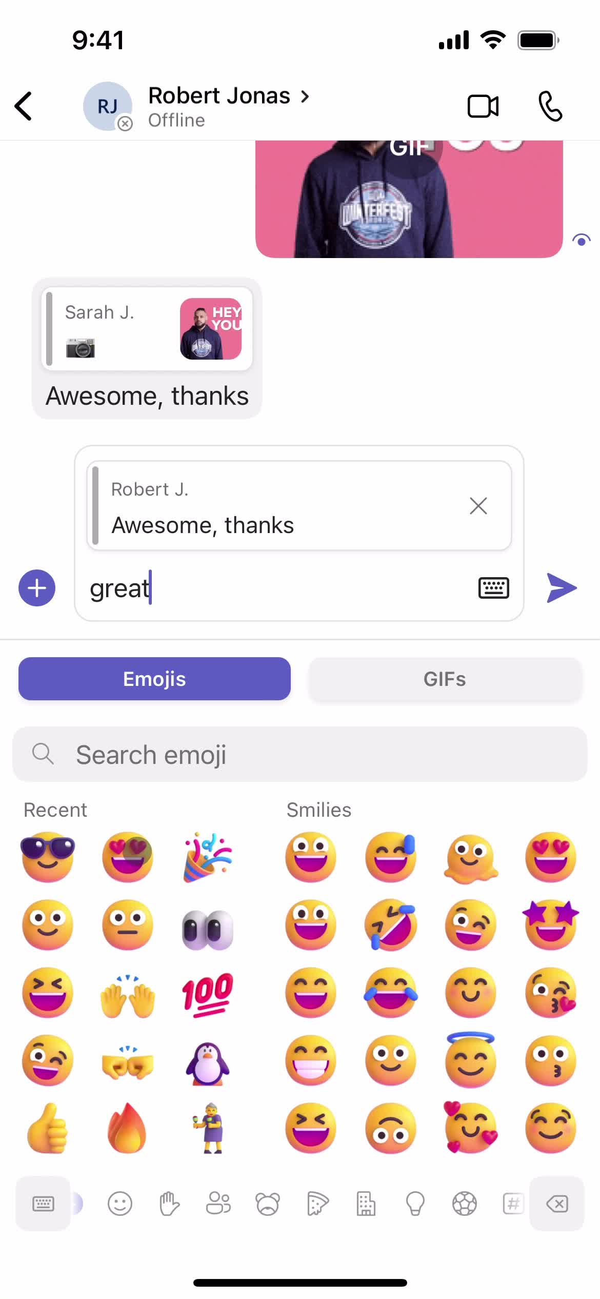 Chatting screenshot