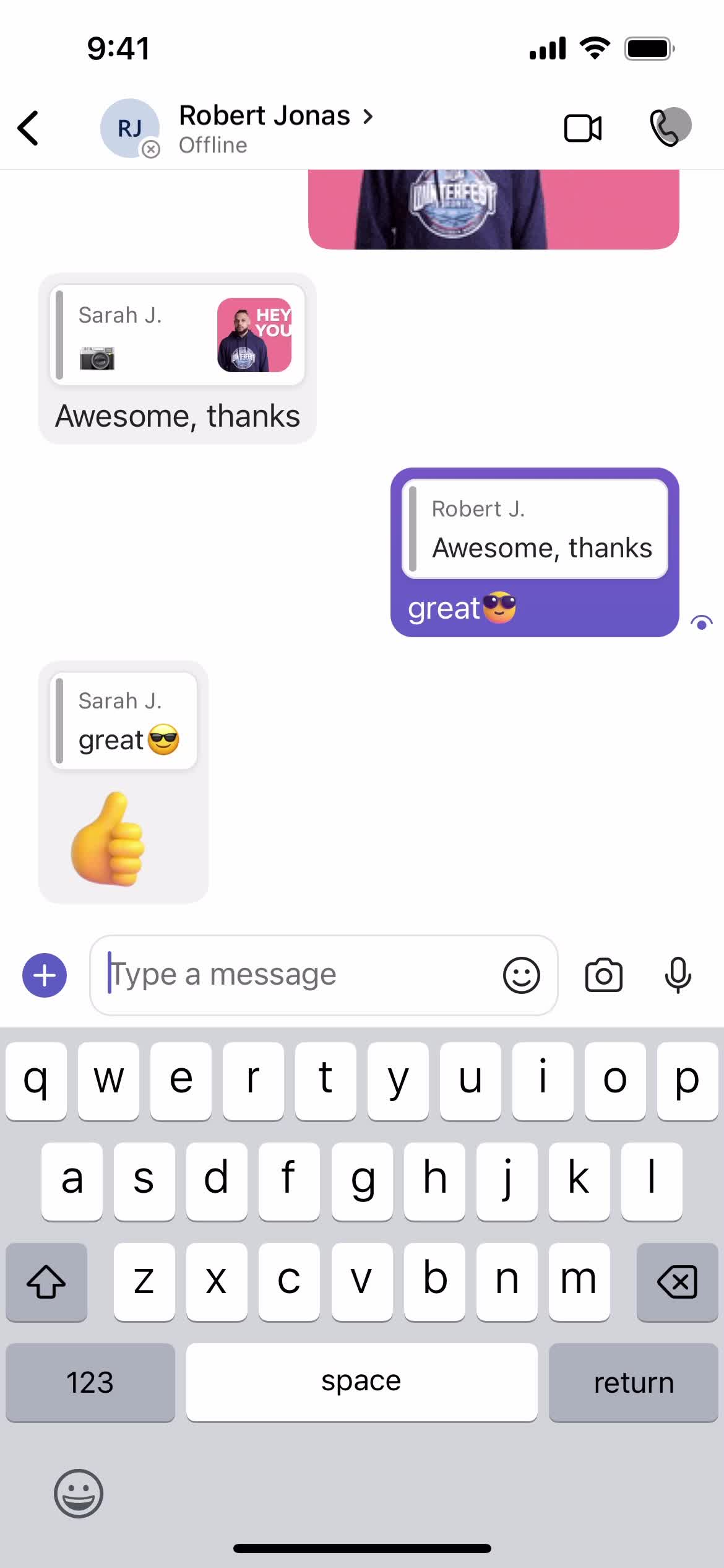 Chatting screenshot