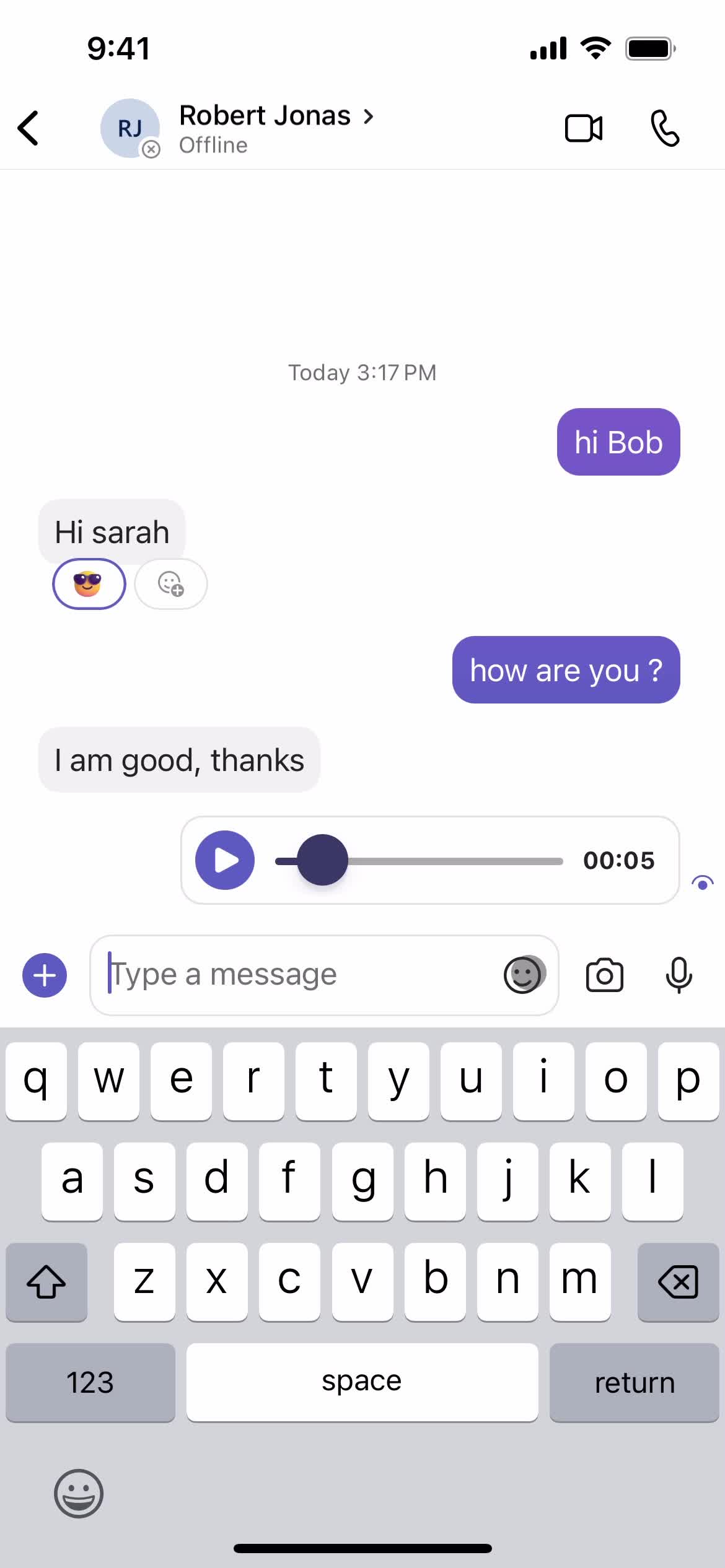 Chatting screenshot