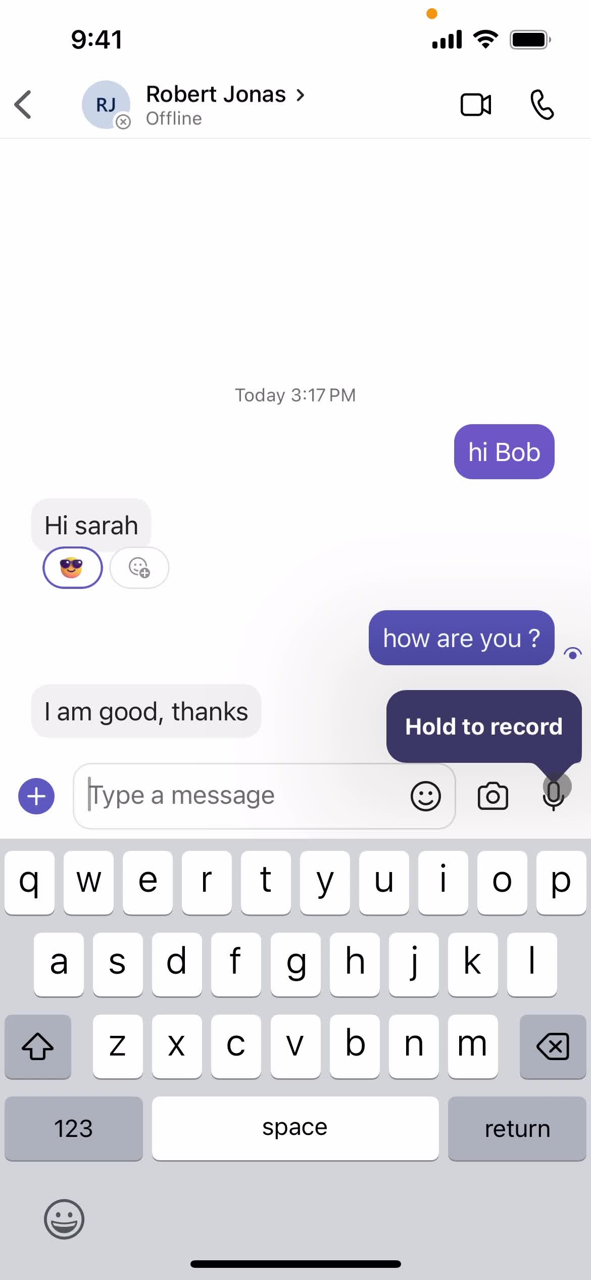 Chatting screenshot