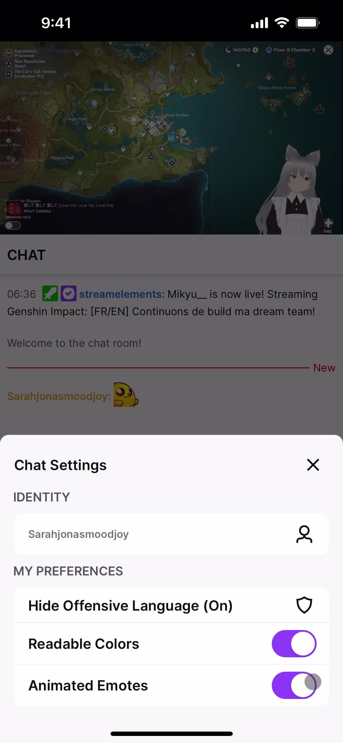 Chat settings video thumbnail