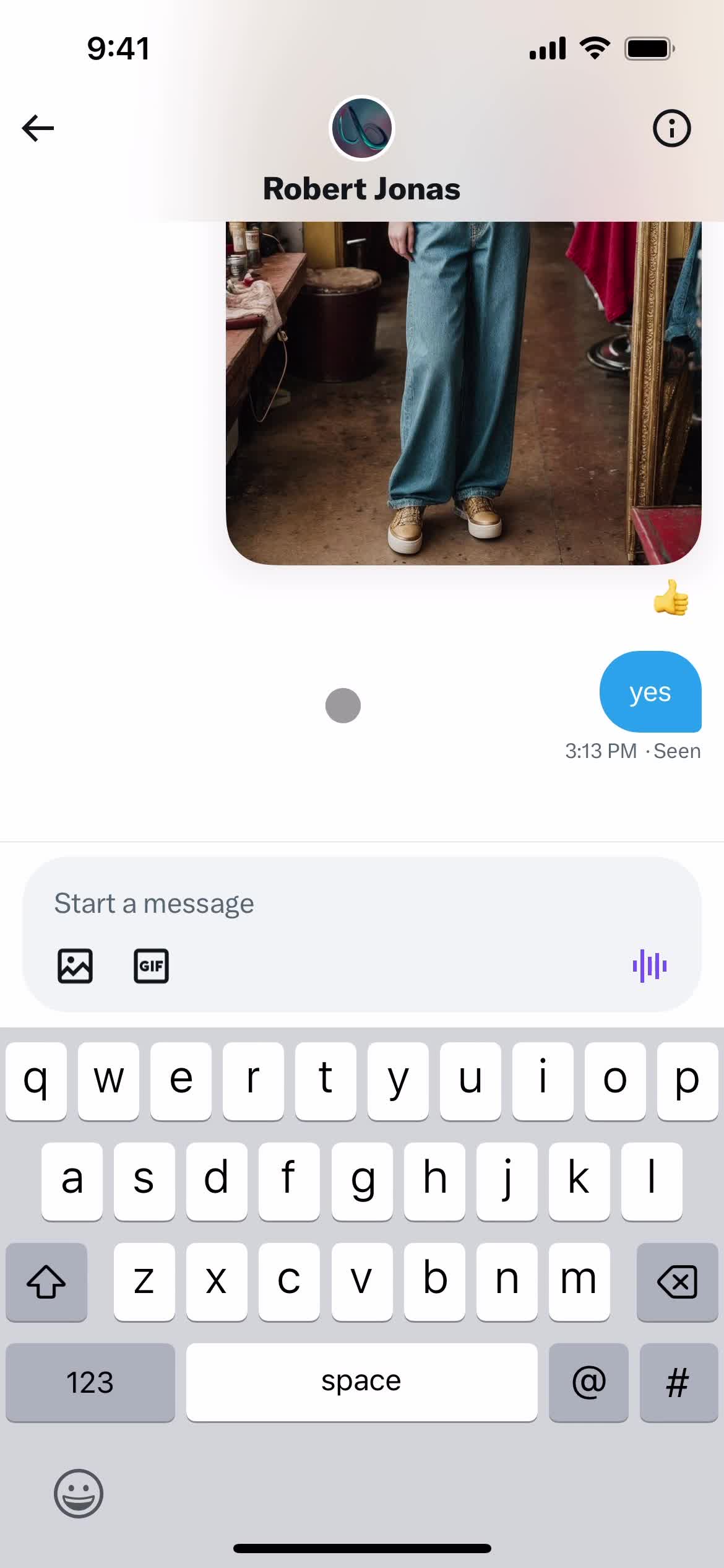 Sending messages screenshot