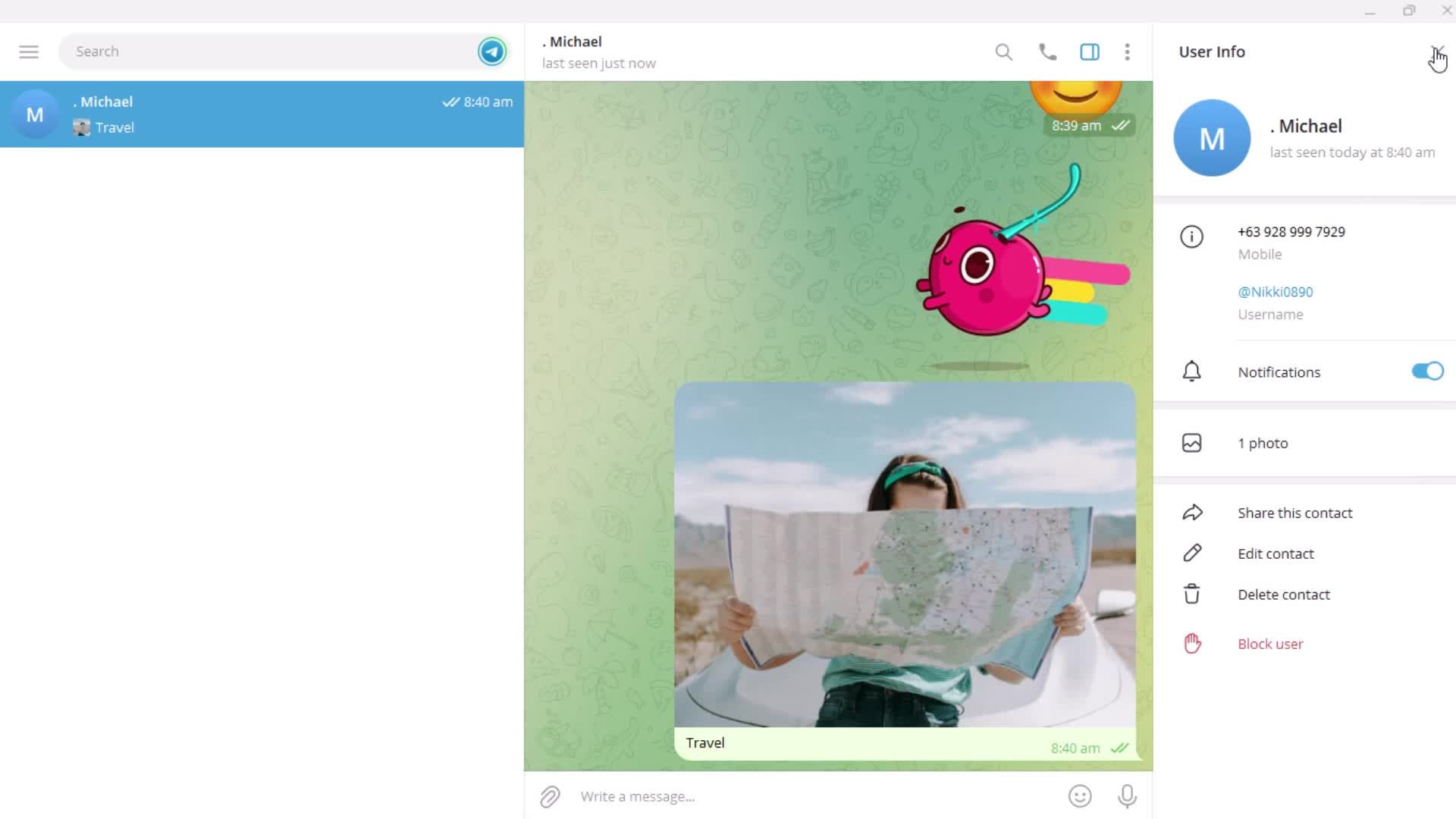 Chatting screenshot