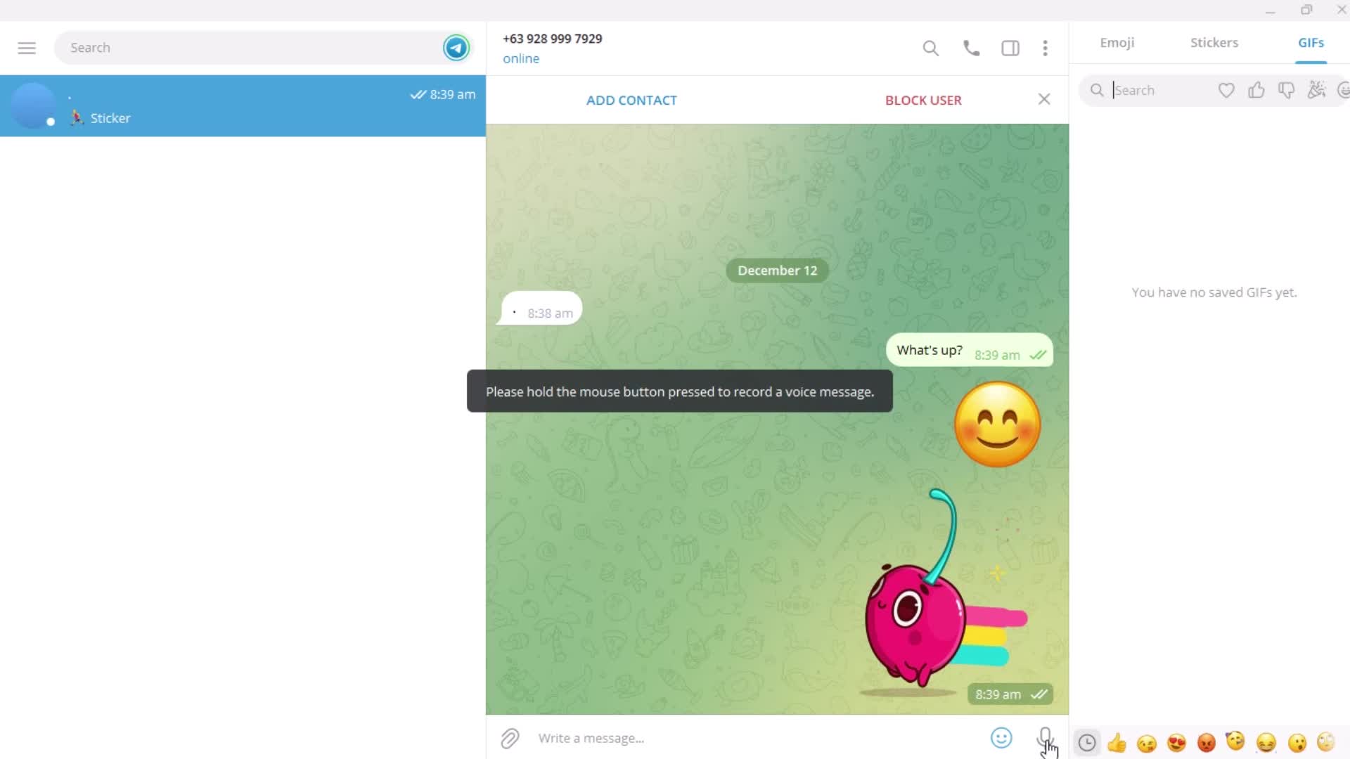 Chatting screenshot