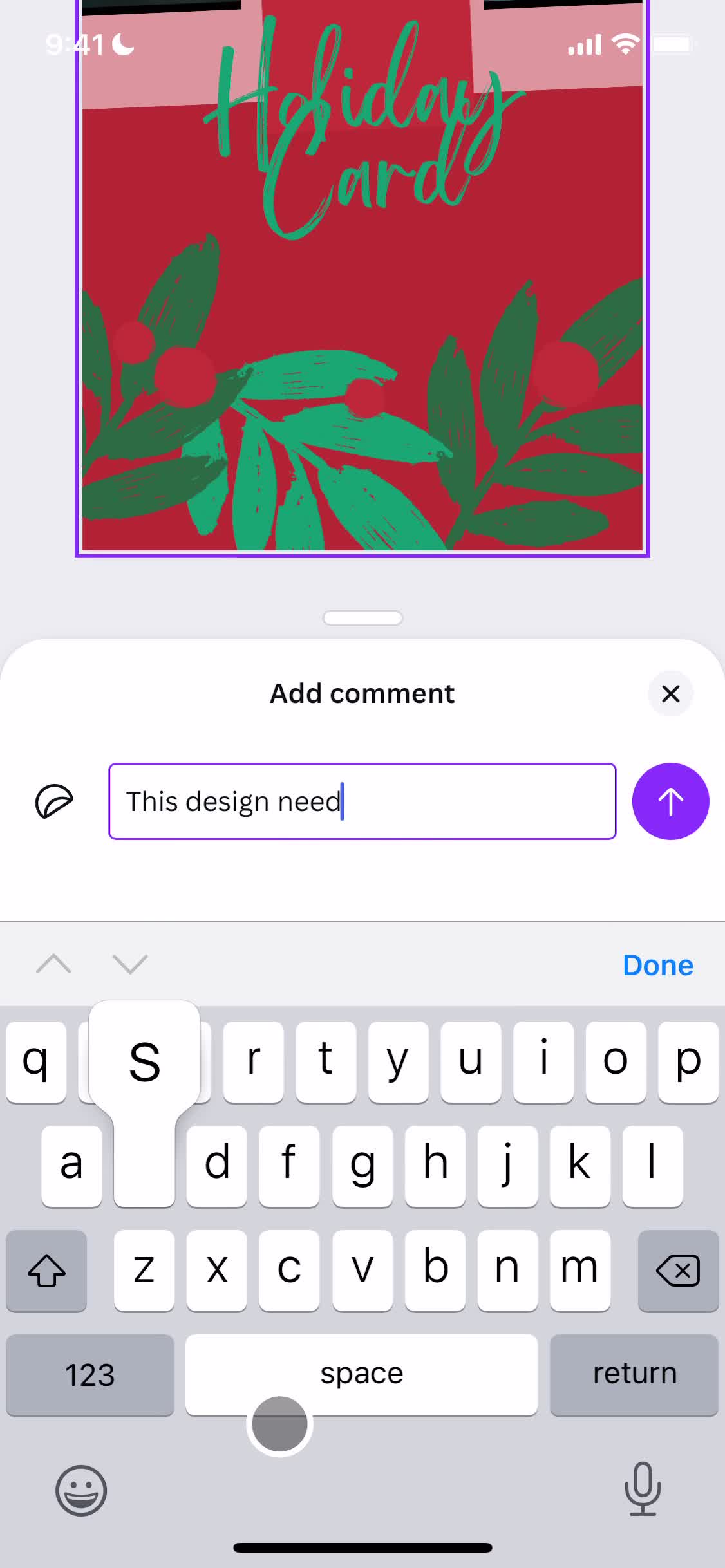 Commenting screenshot