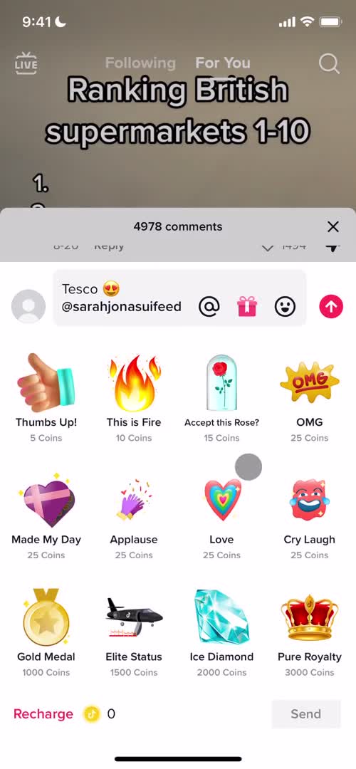 Commenting on TikTok video thumbnail