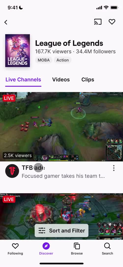 Screenshot of Channel on Commenting on Twitch user flow