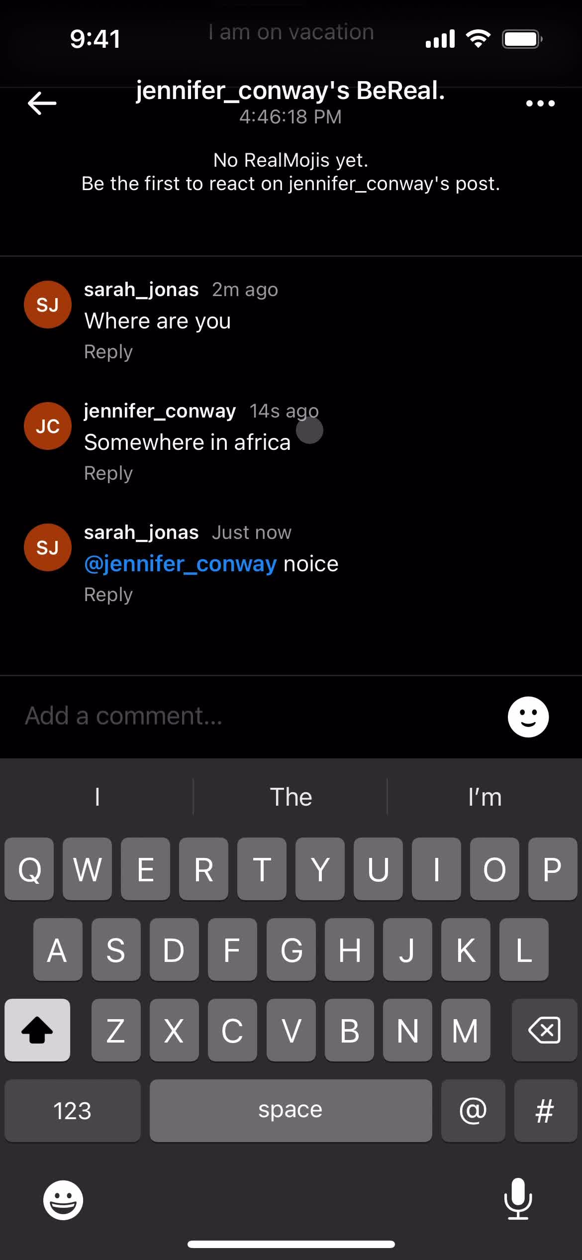 Commenting screenshot