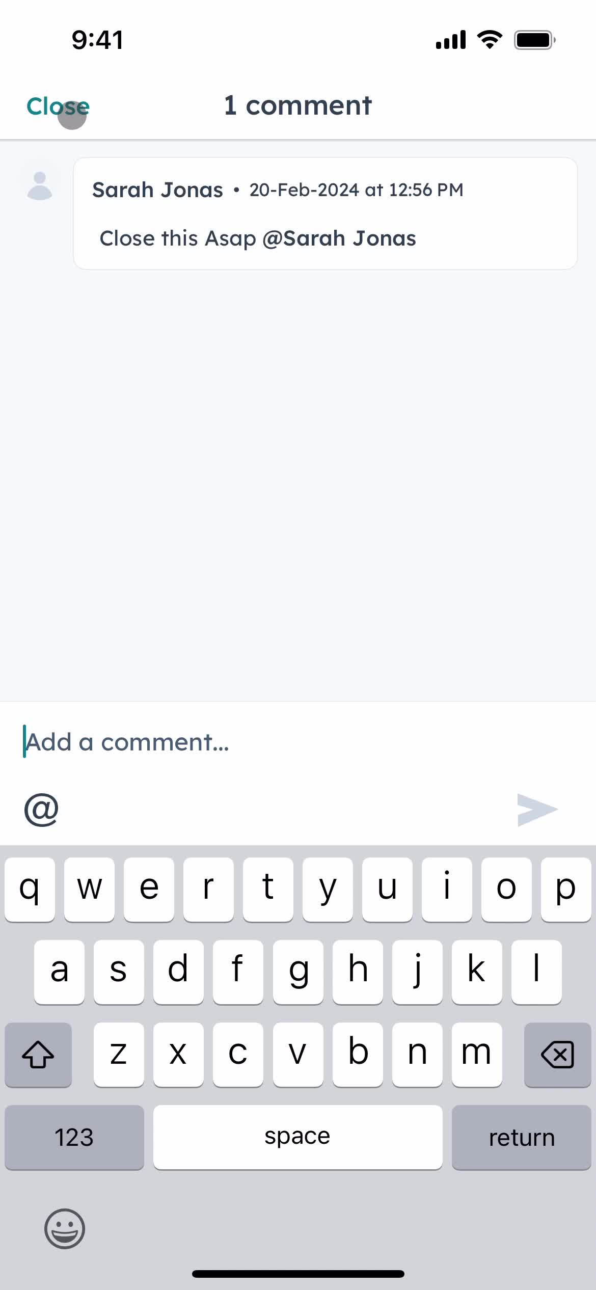 Commenting screenshot