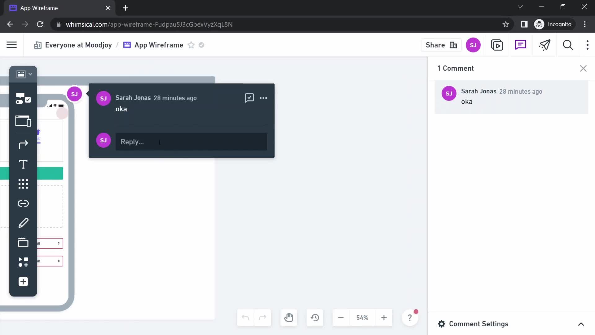 Commenting screenshot