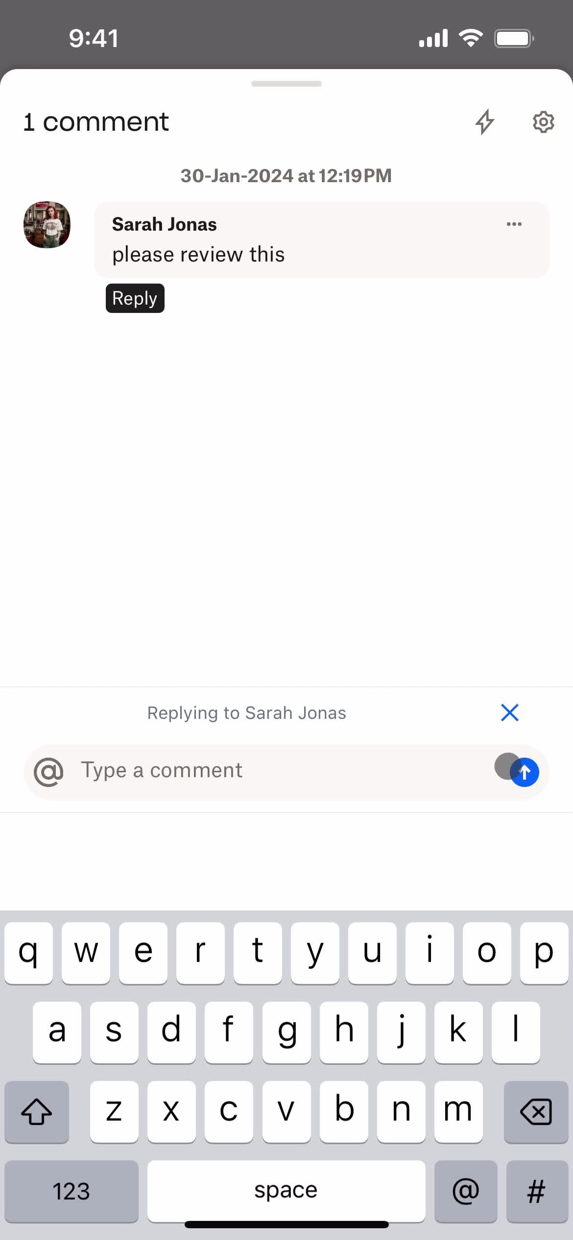 Commenting screenshot