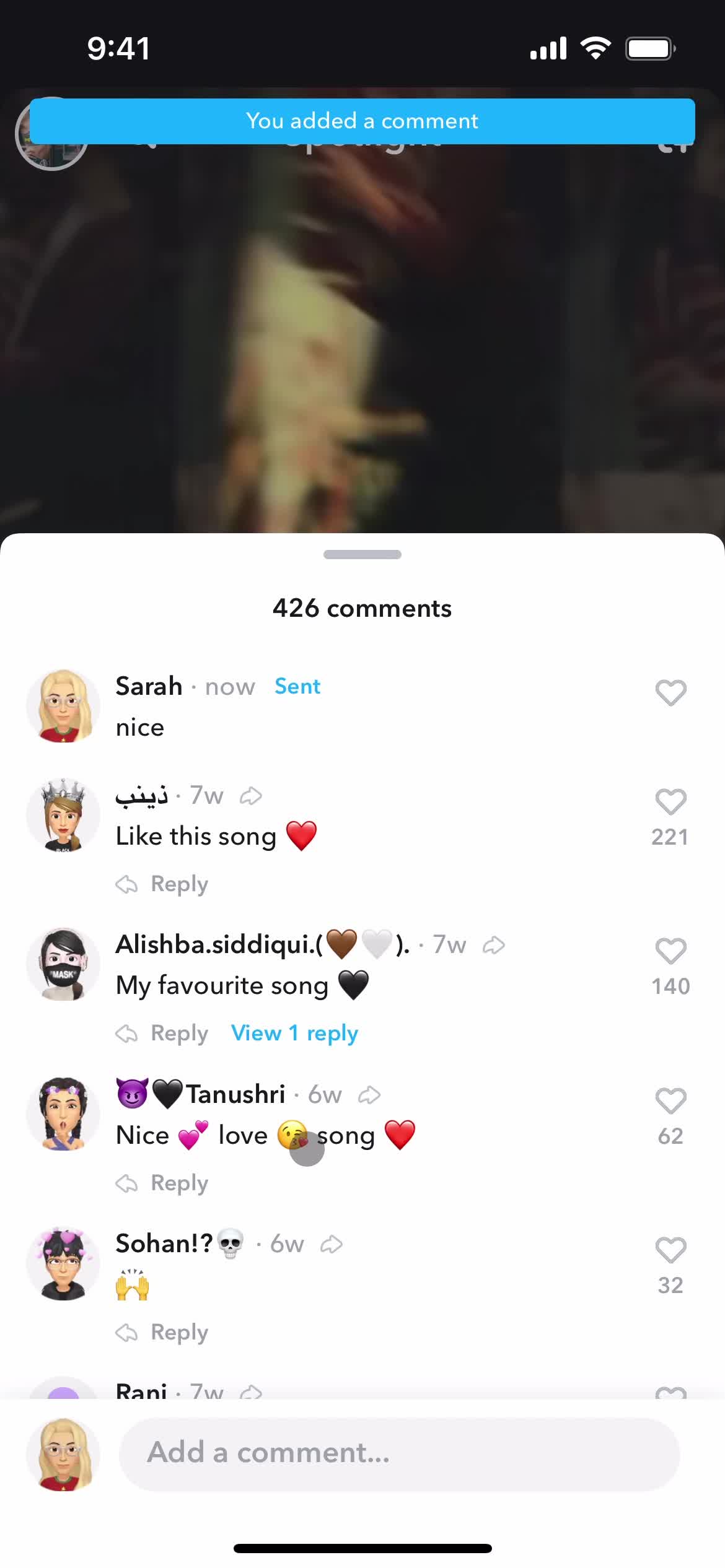 Commenting screenshot