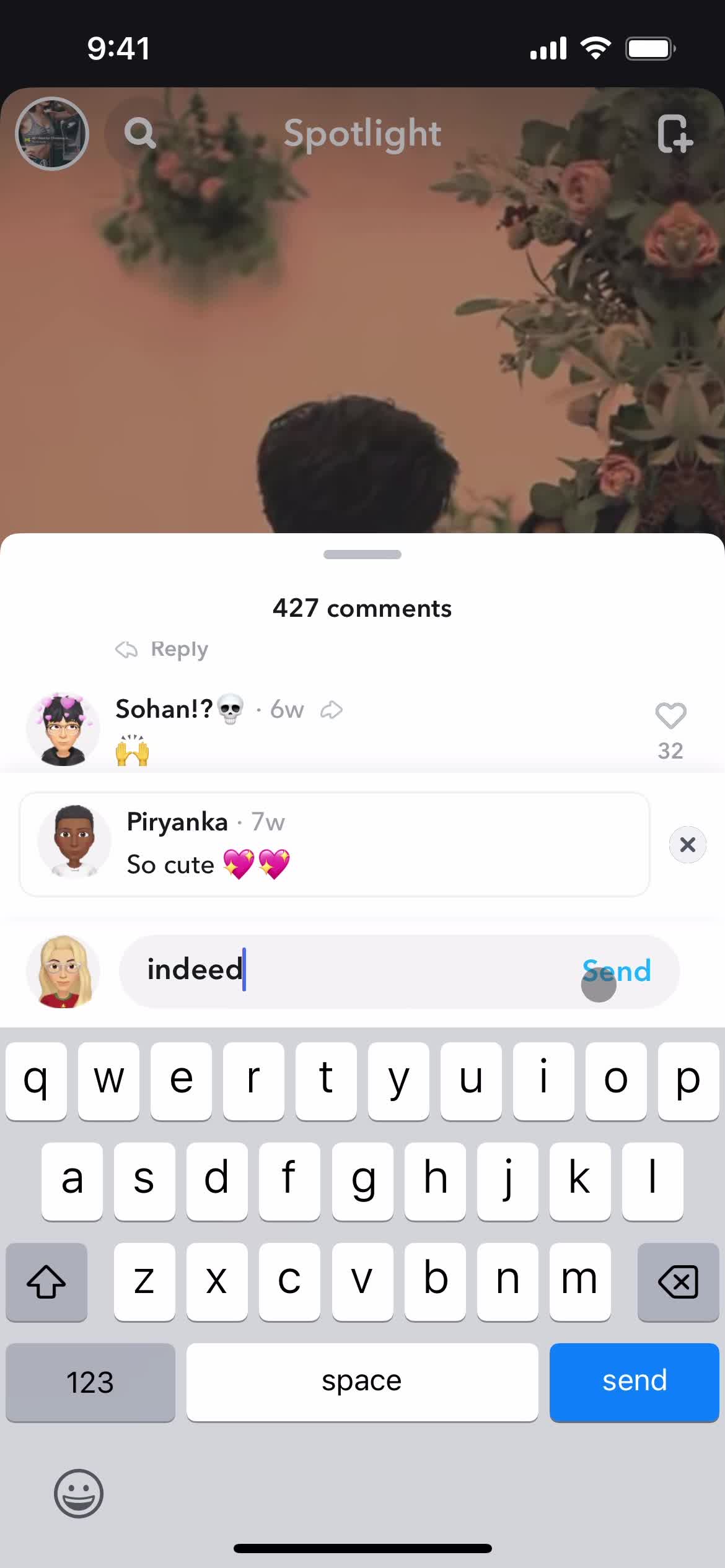 Commenting screenshot