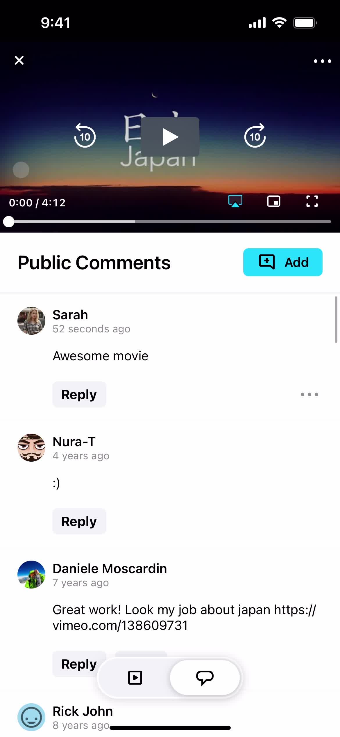 Commenting screenshot