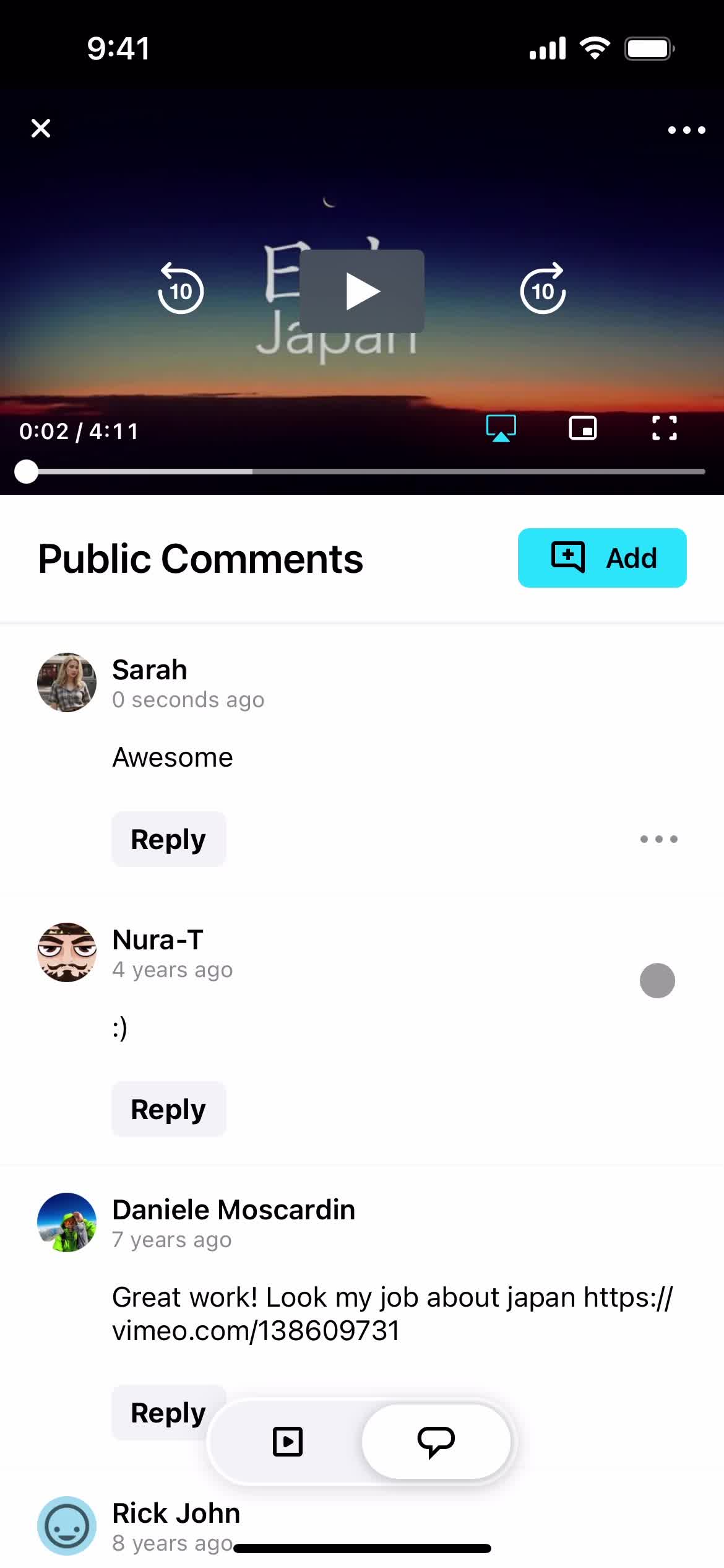 Commenting screenshot