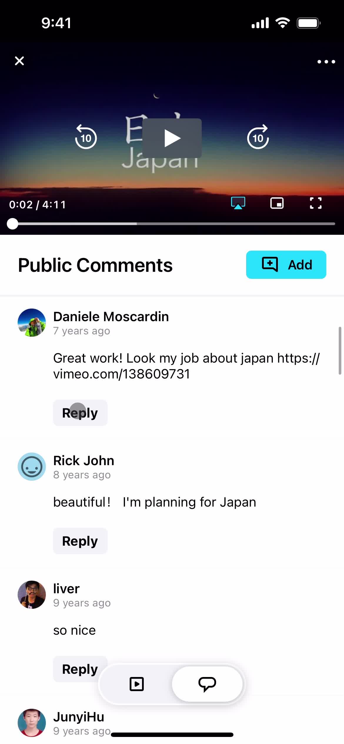 Commenting screenshot