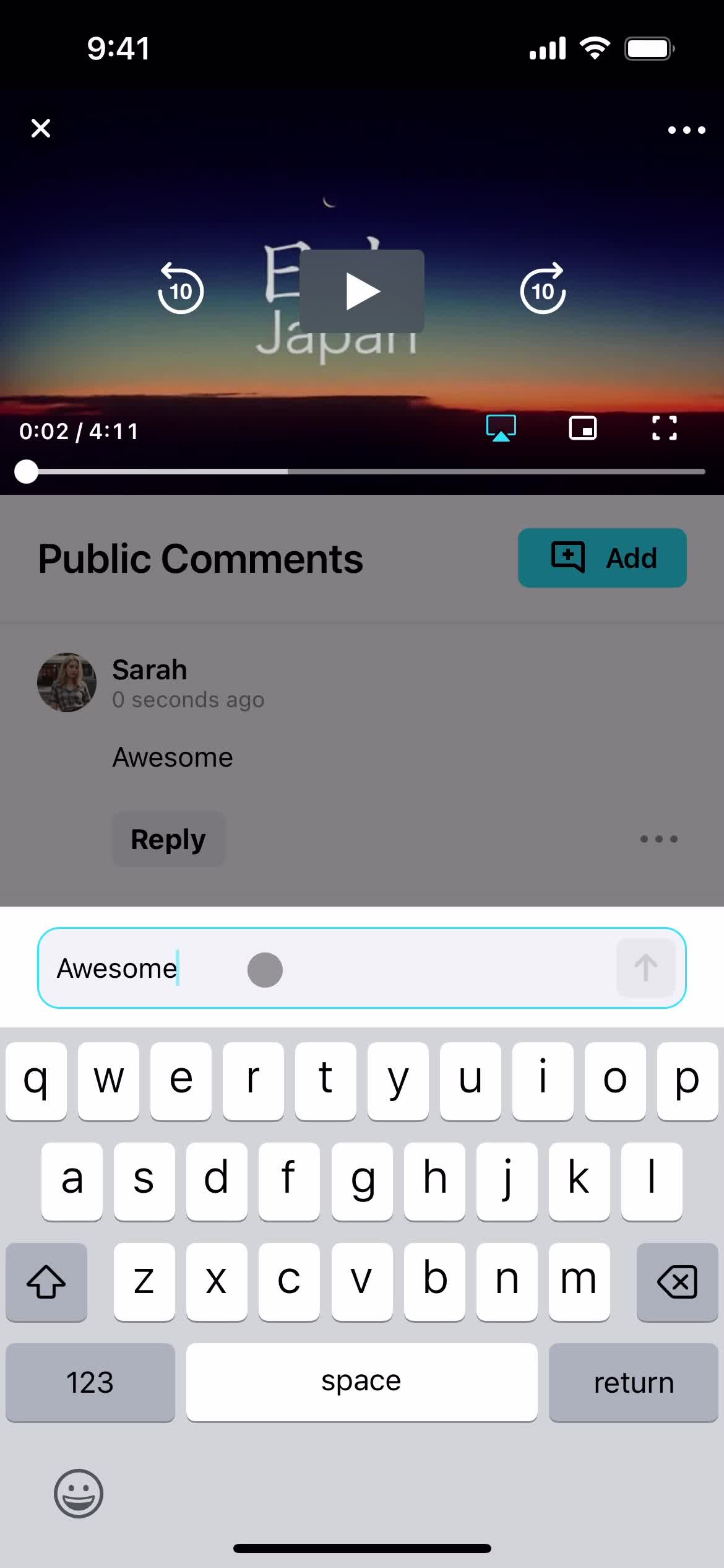 Commenting screenshot