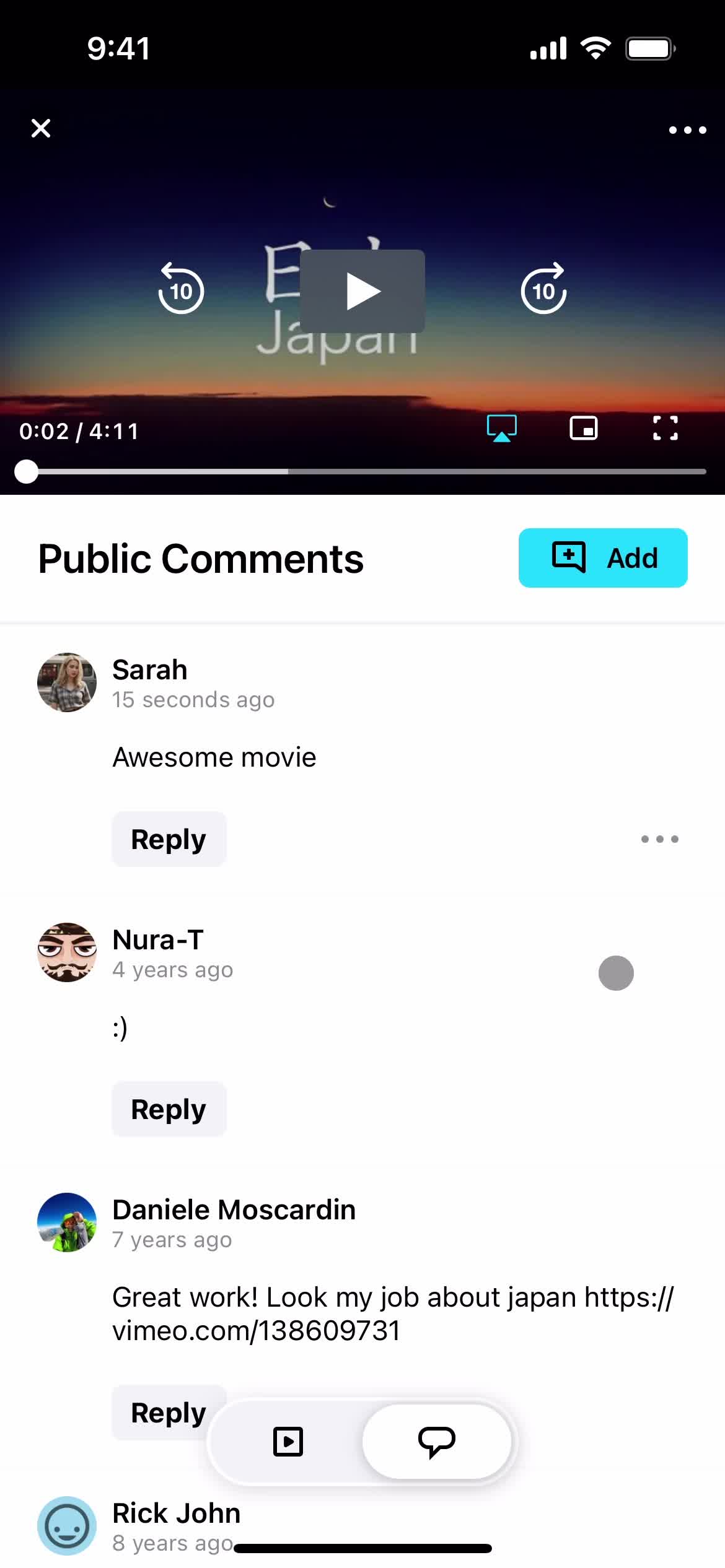 Commenting screenshot