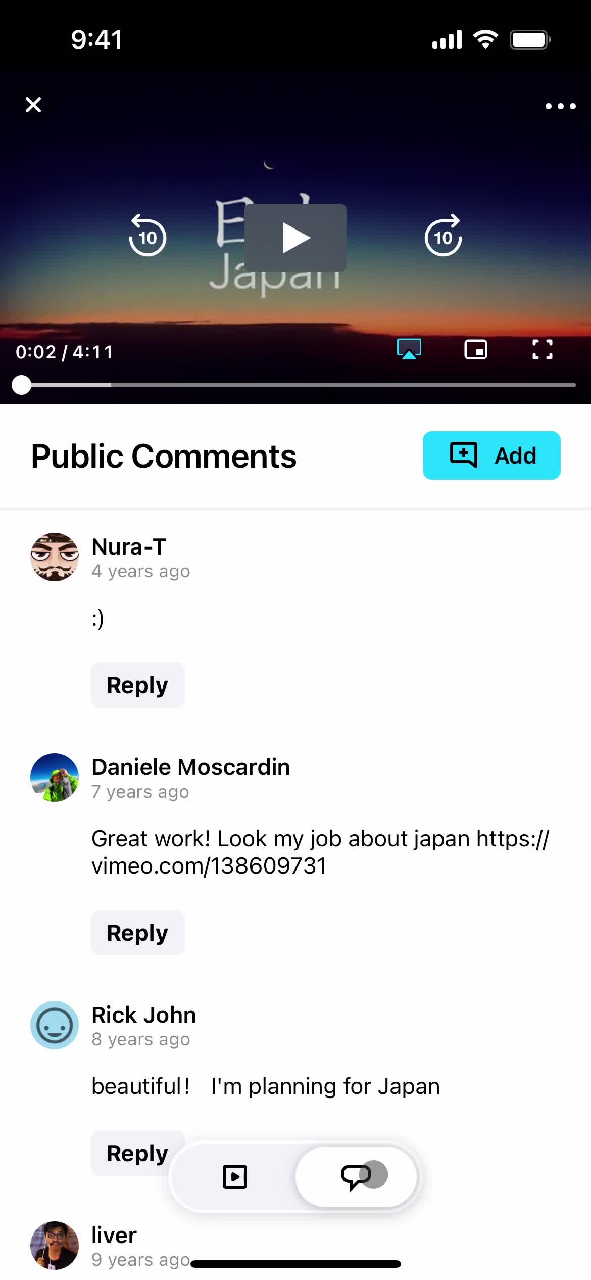 Commenting screenshot