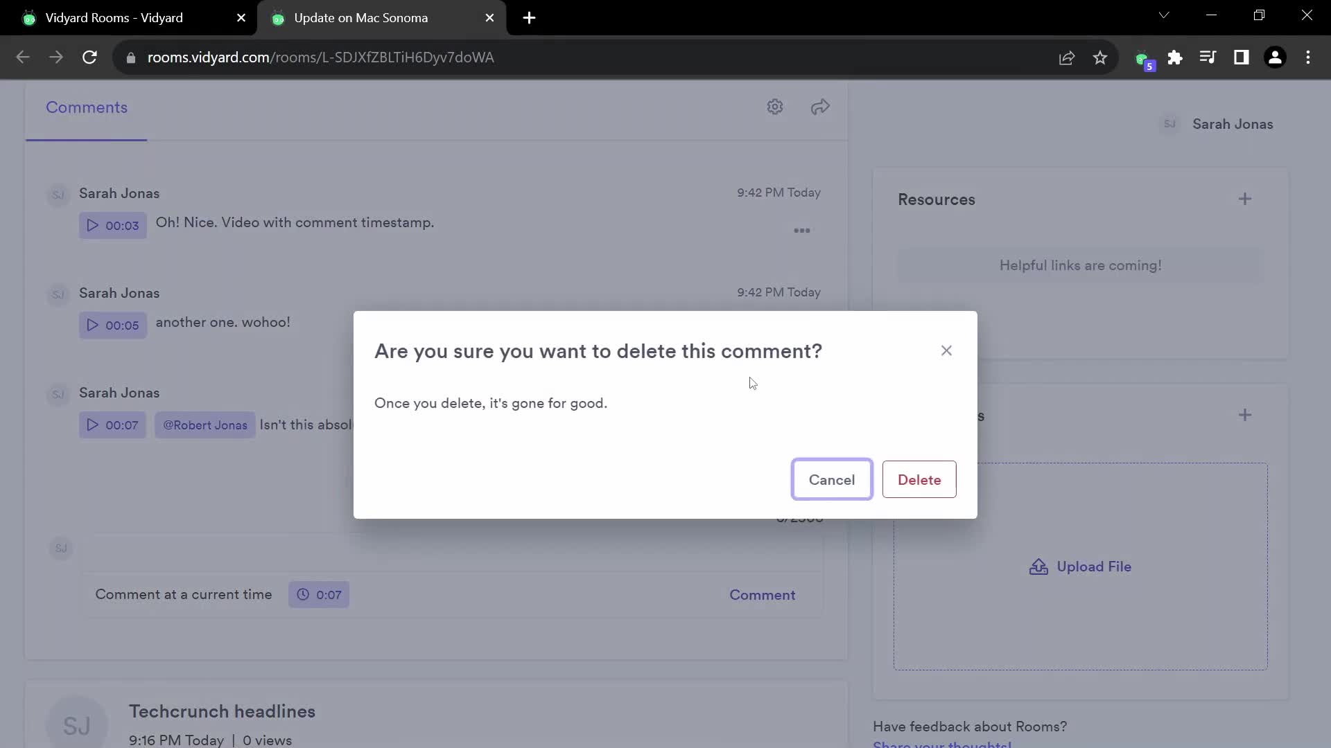 Commenting screenshot