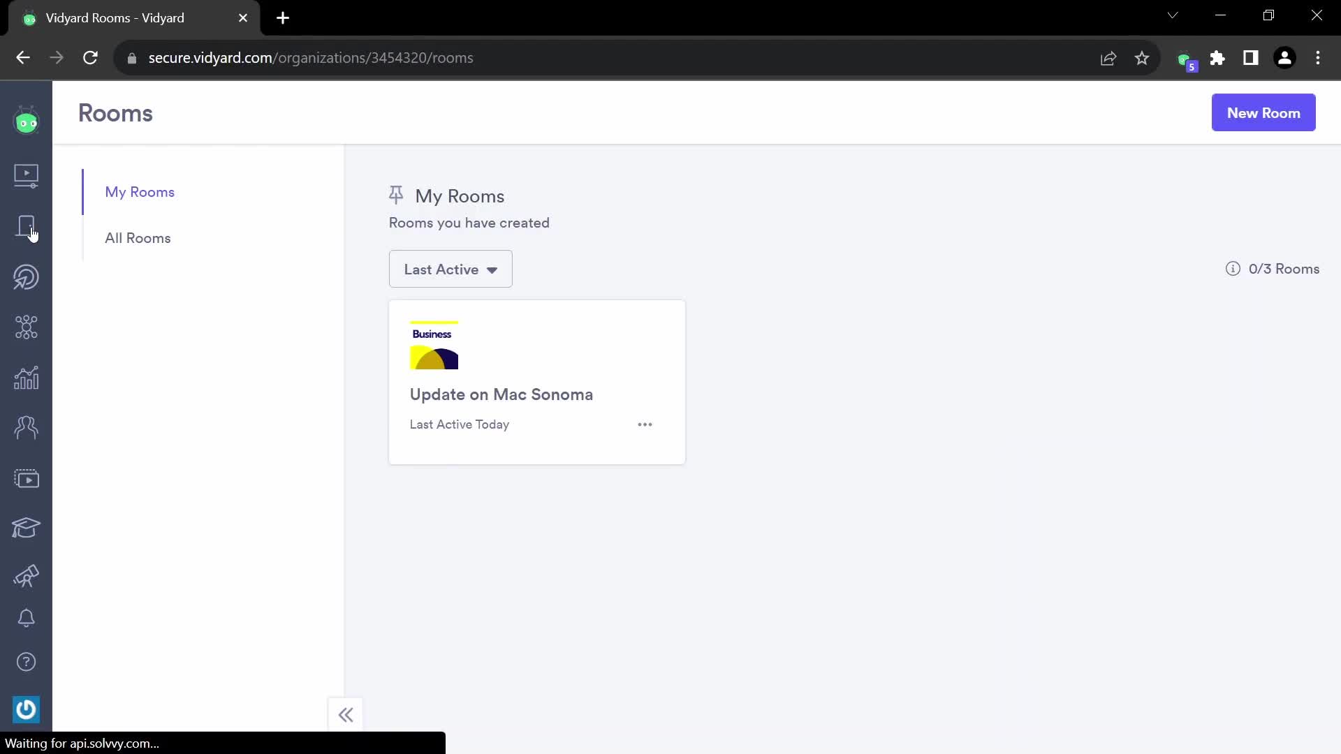 Screenshot of Rooms on Commenting on Vidyard user flow