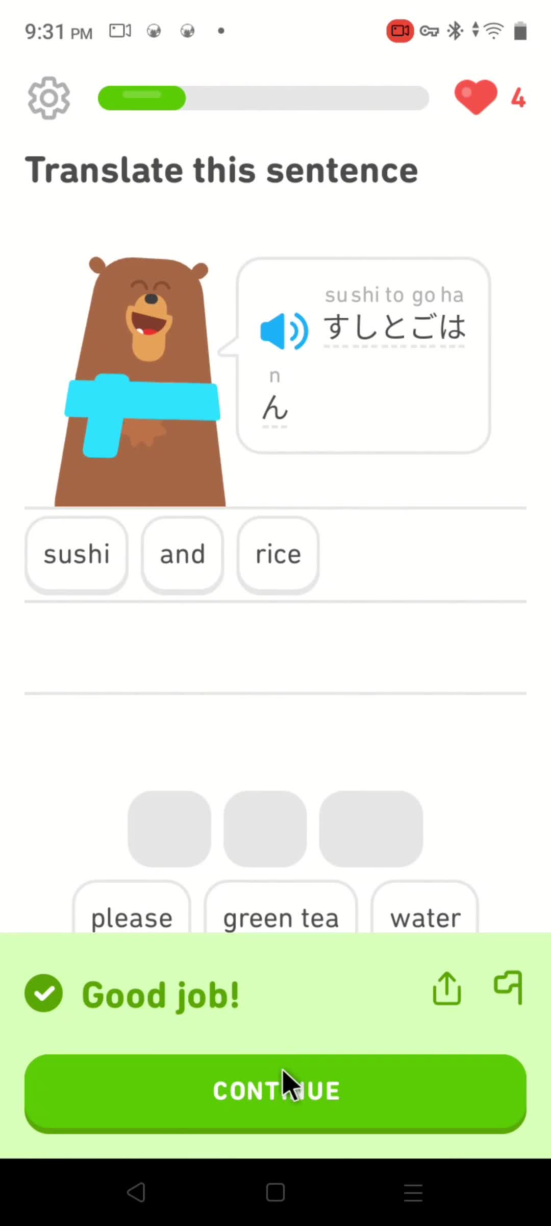 Completing a level on Duolingo video thumbnail