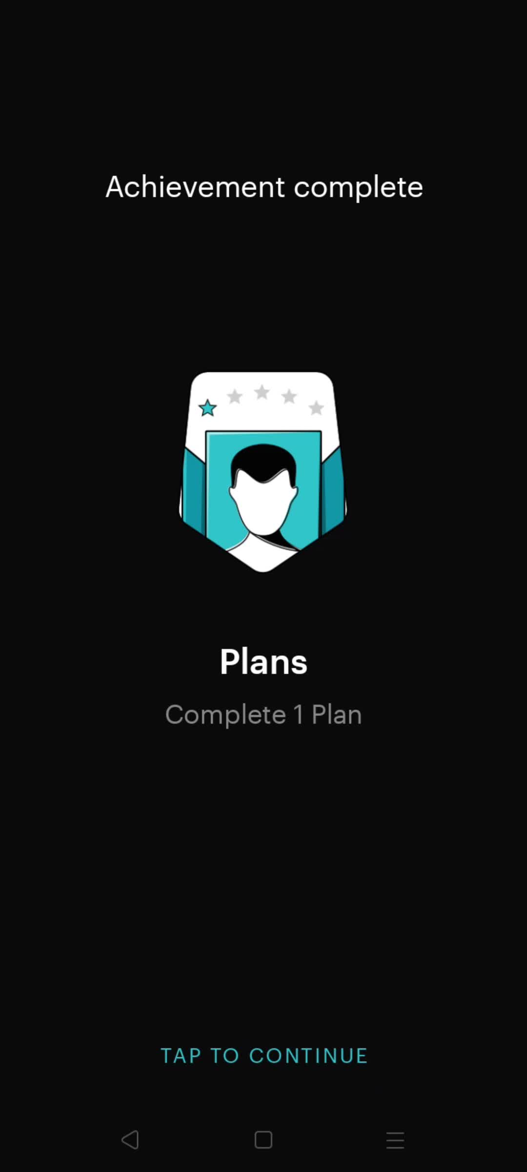 Completing a plan screenshot