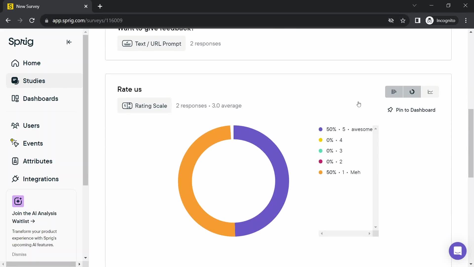 Creating a survey screenshot