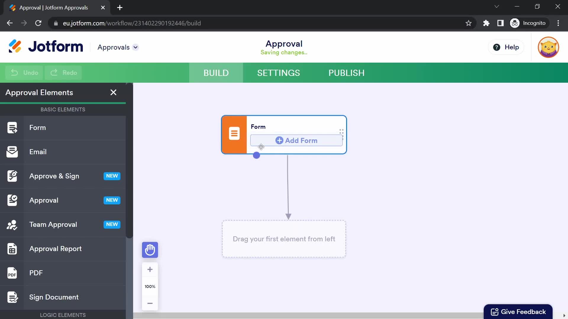 Approval workflows screenshot