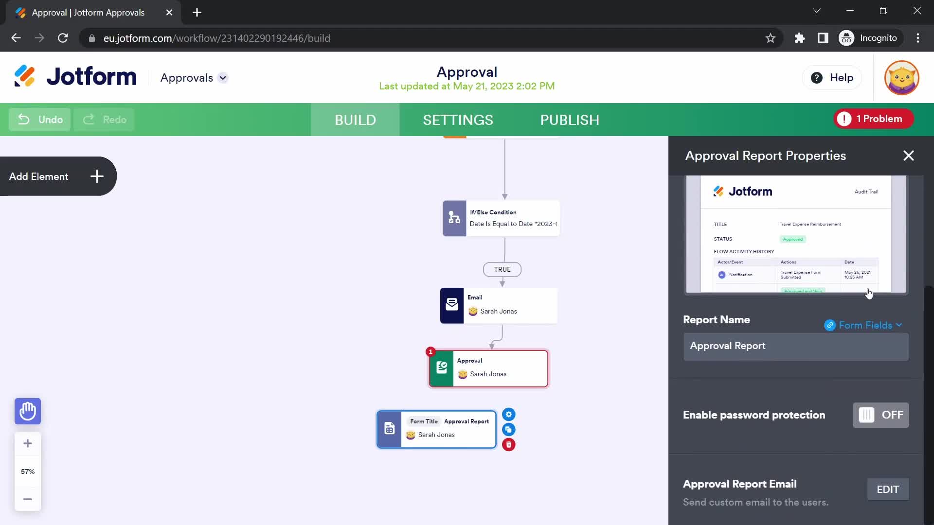 Approval workflows screenshot