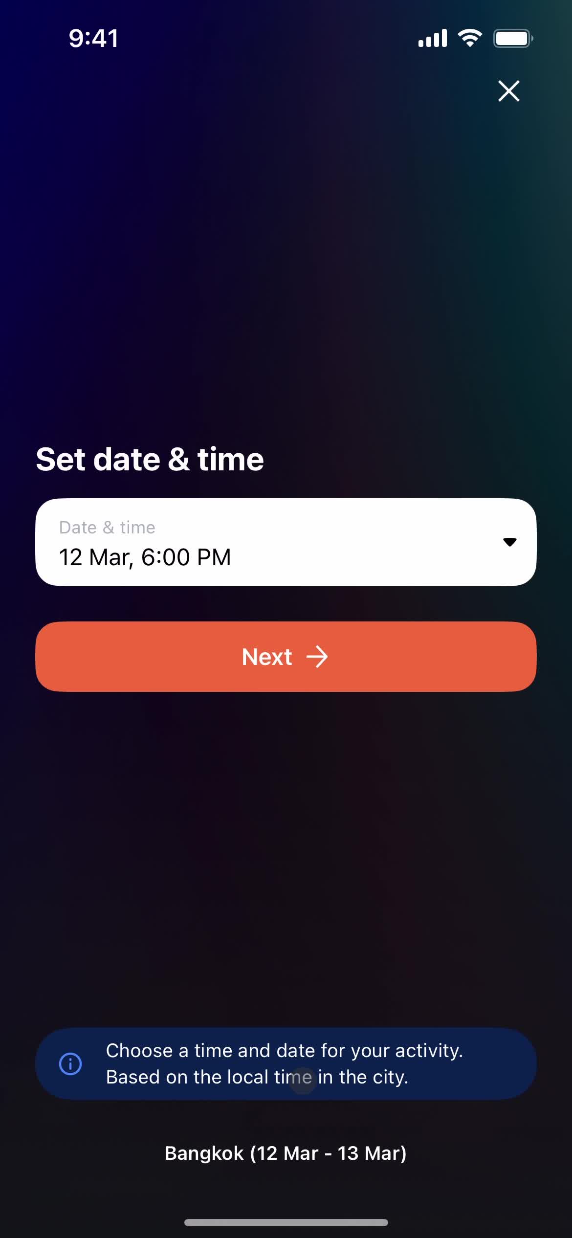 Creating an event screenshot