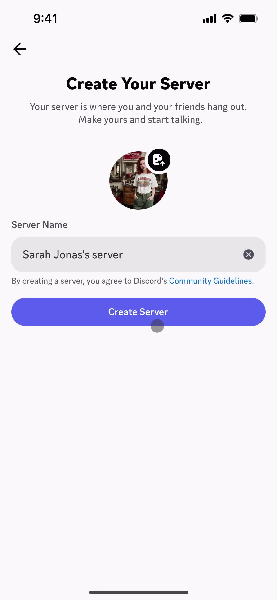 Creating a server screenshot