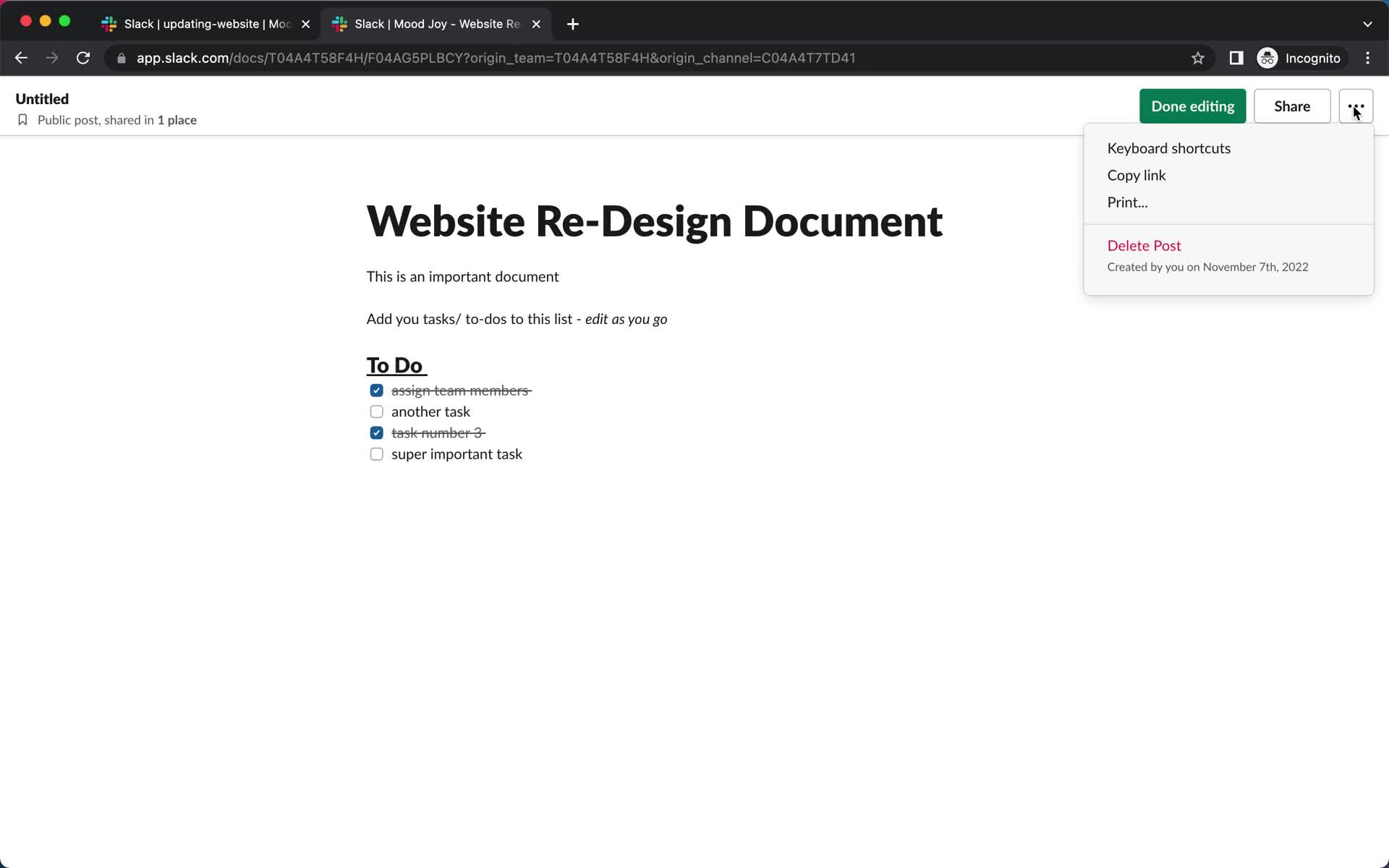 Creating a document screenshot