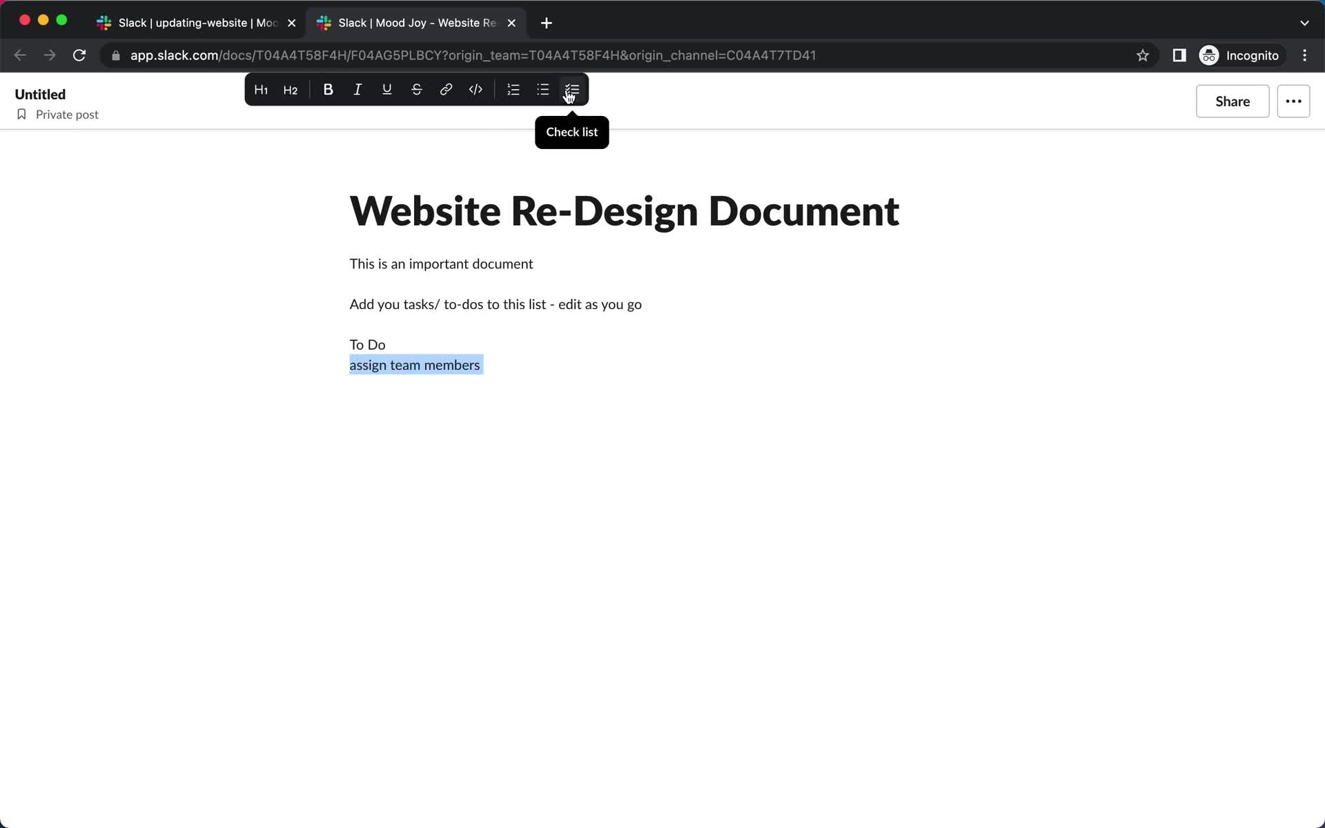 Creating a document screenshot