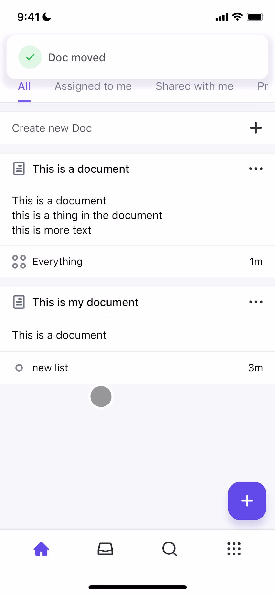 Creating a document screenshot