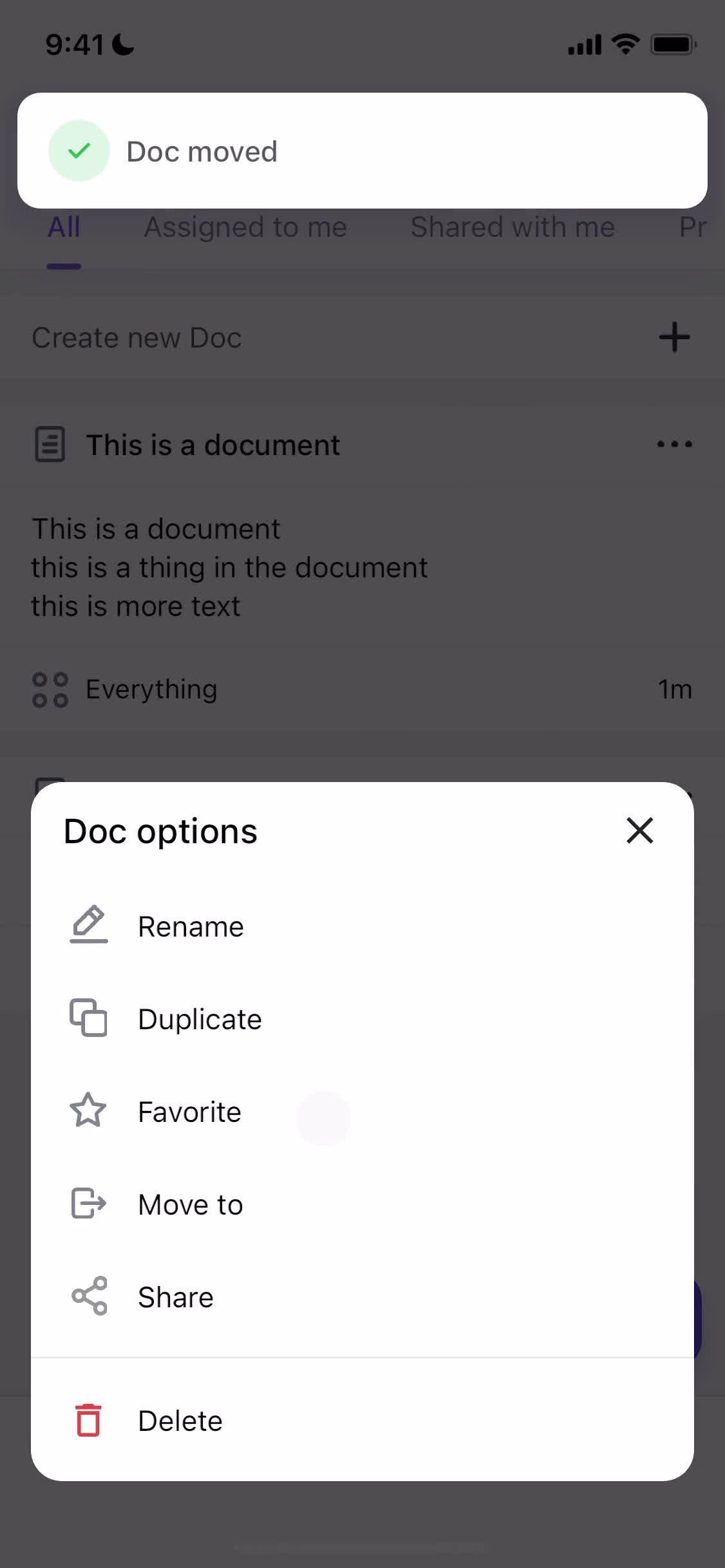 Creating a document screenshot