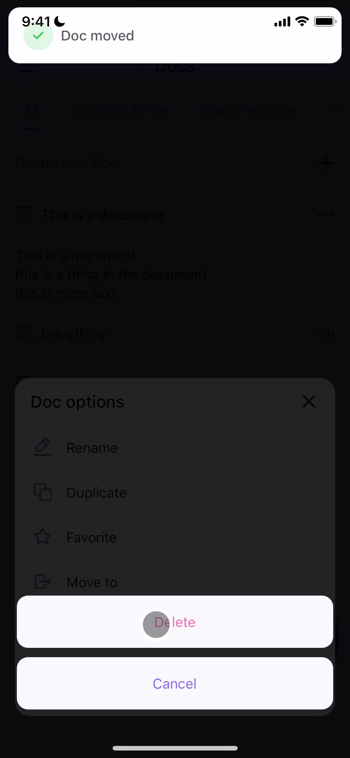 Creating a document screenshot