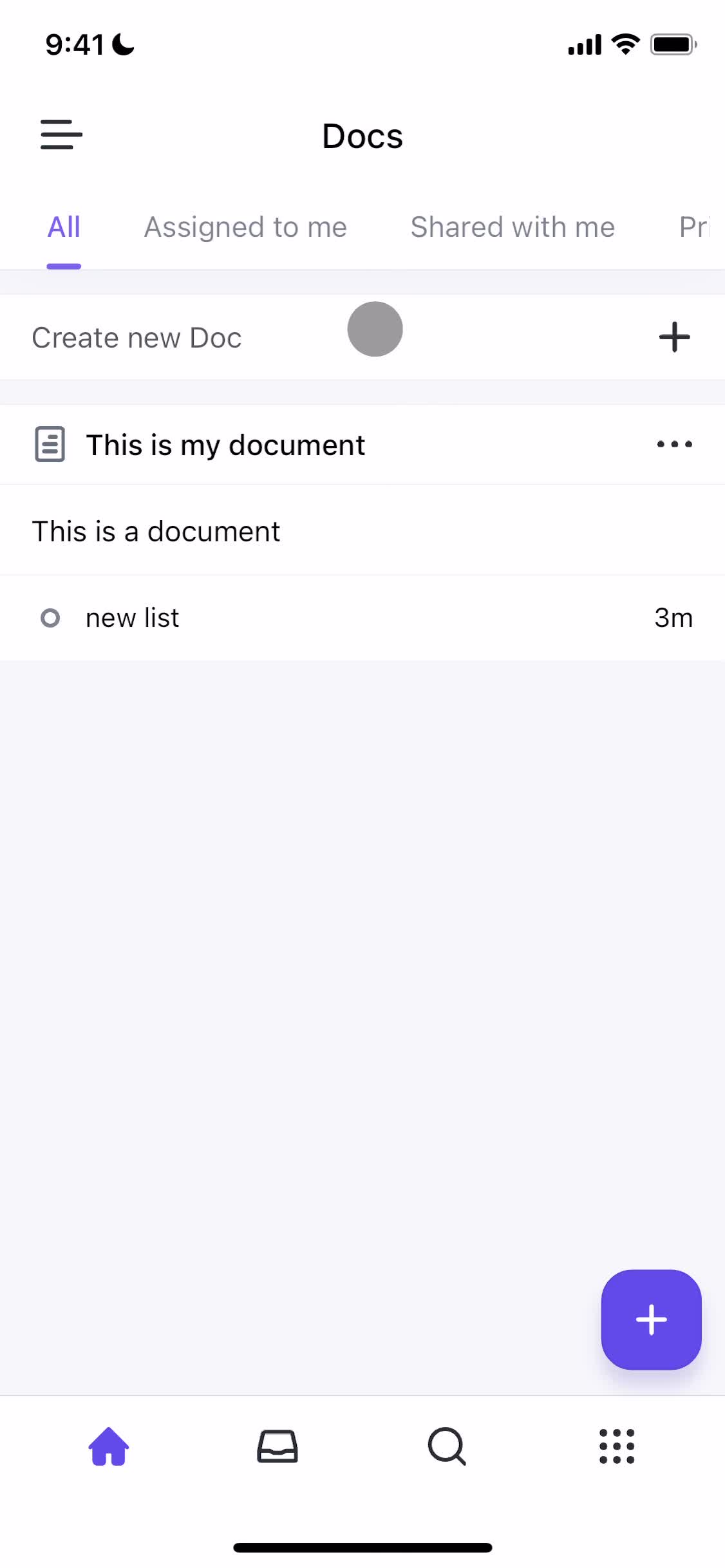 Creating a document screenshot