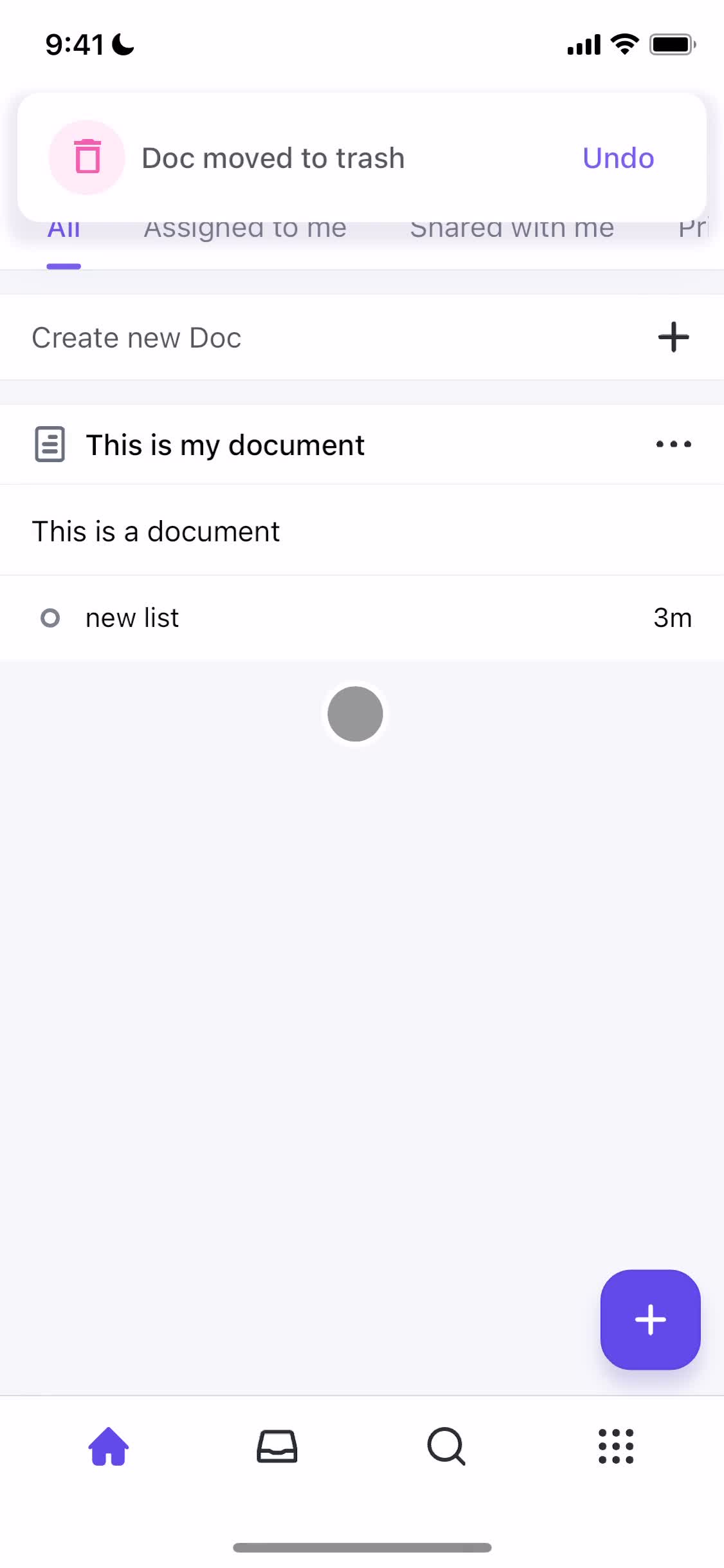 Creating a document screenshot