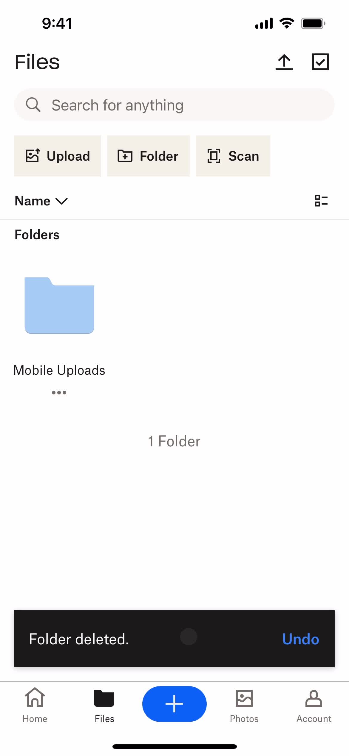 Creating a folder screenshot