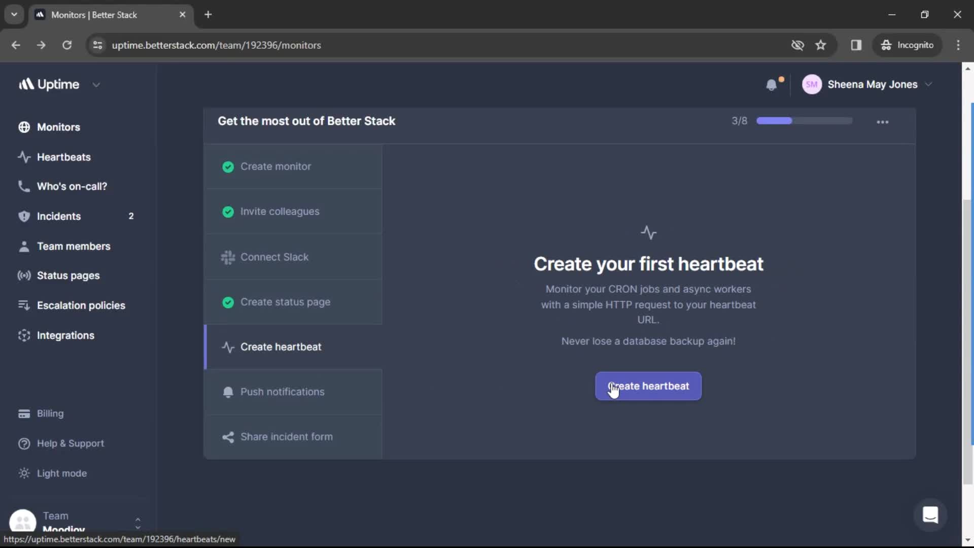 Creating heartbeat screenshot