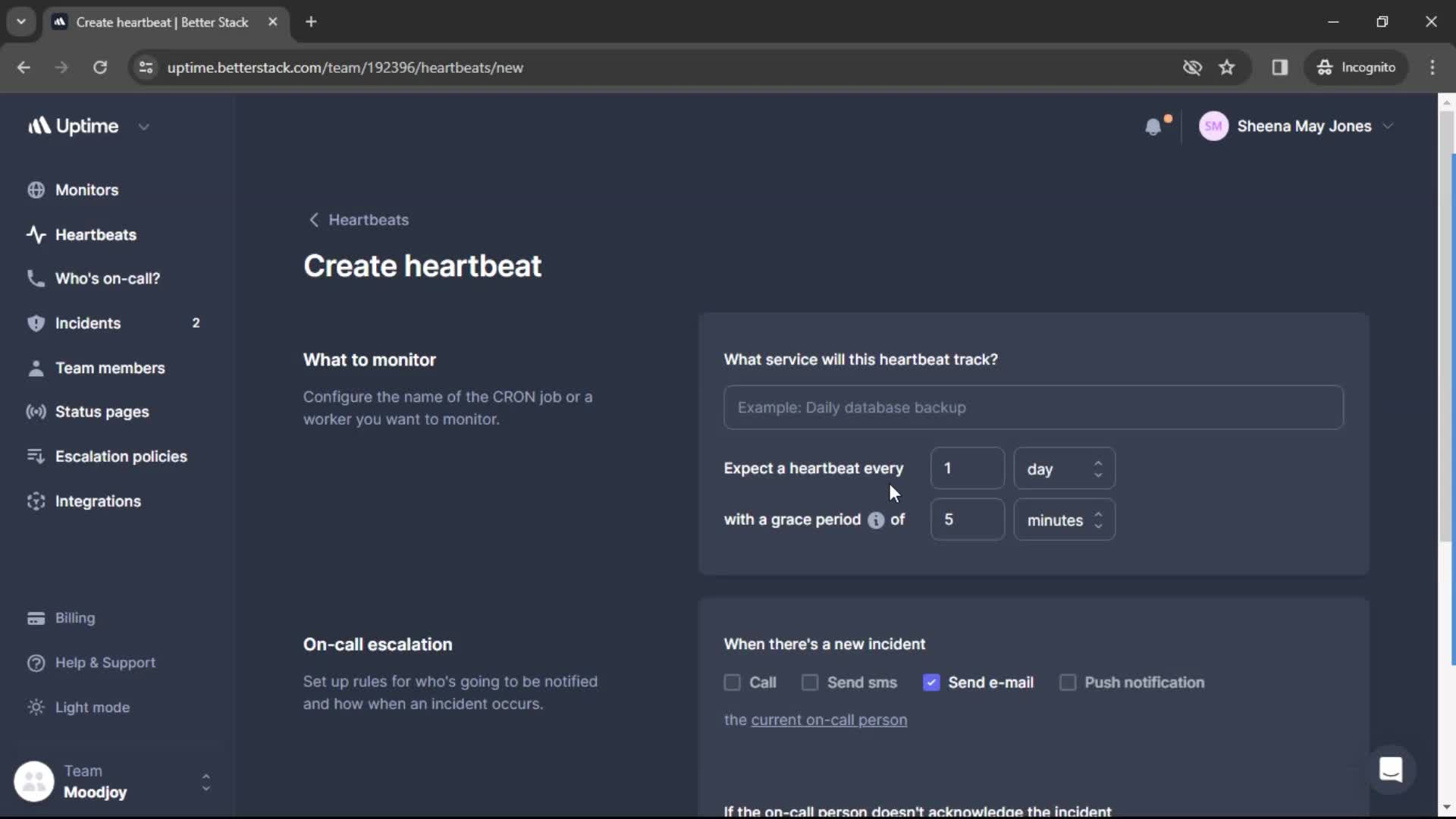 Creating heartbeat screenshot